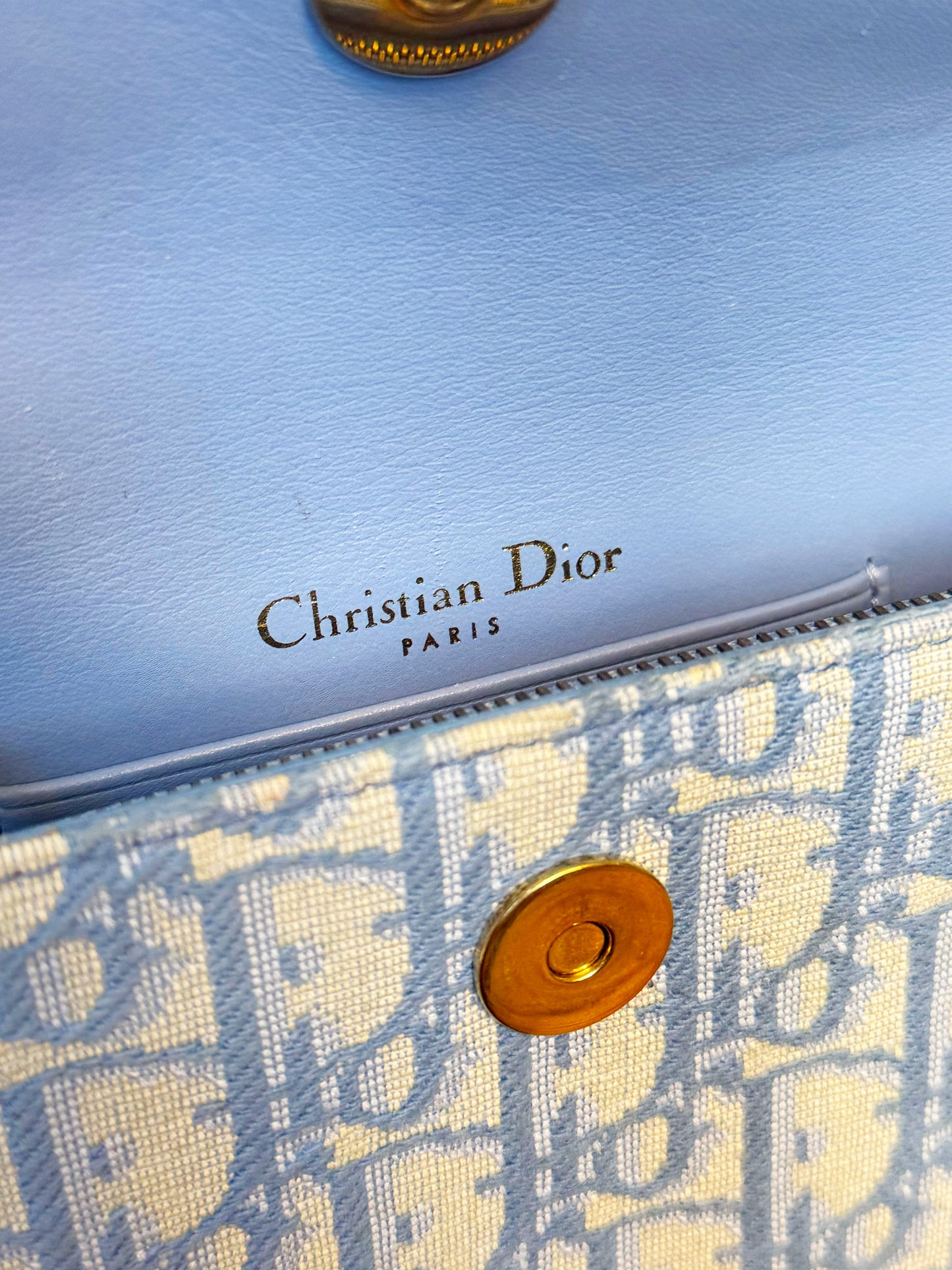 Christian Dior 2020s Cornflower Blue Trotter Saddle Belt Bag