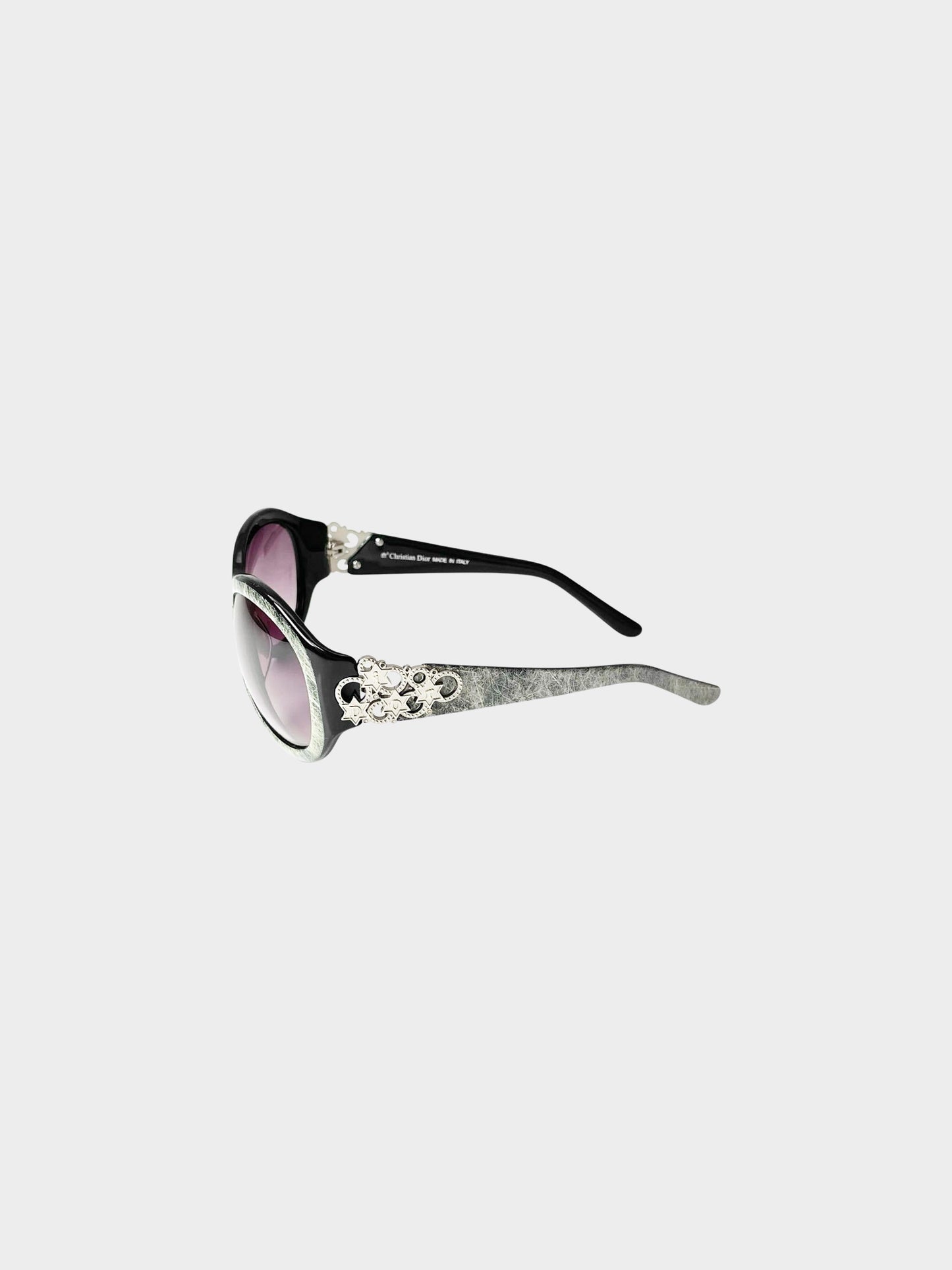 Christian Dior 2000s Rare Black and Silver CD1235 Sunglasses