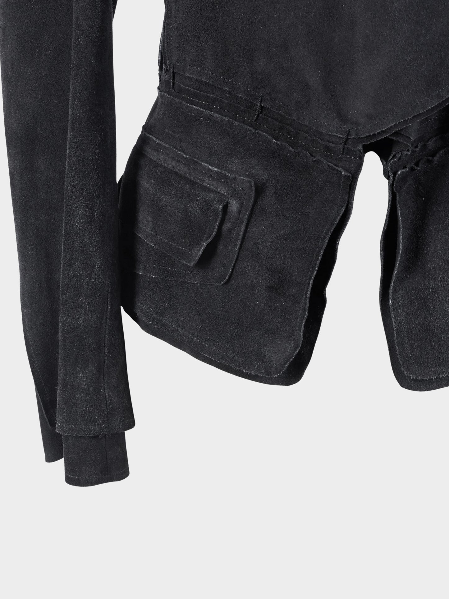 Yves Saint Laurent 2000s Rive Gauche Black Suede Jacket