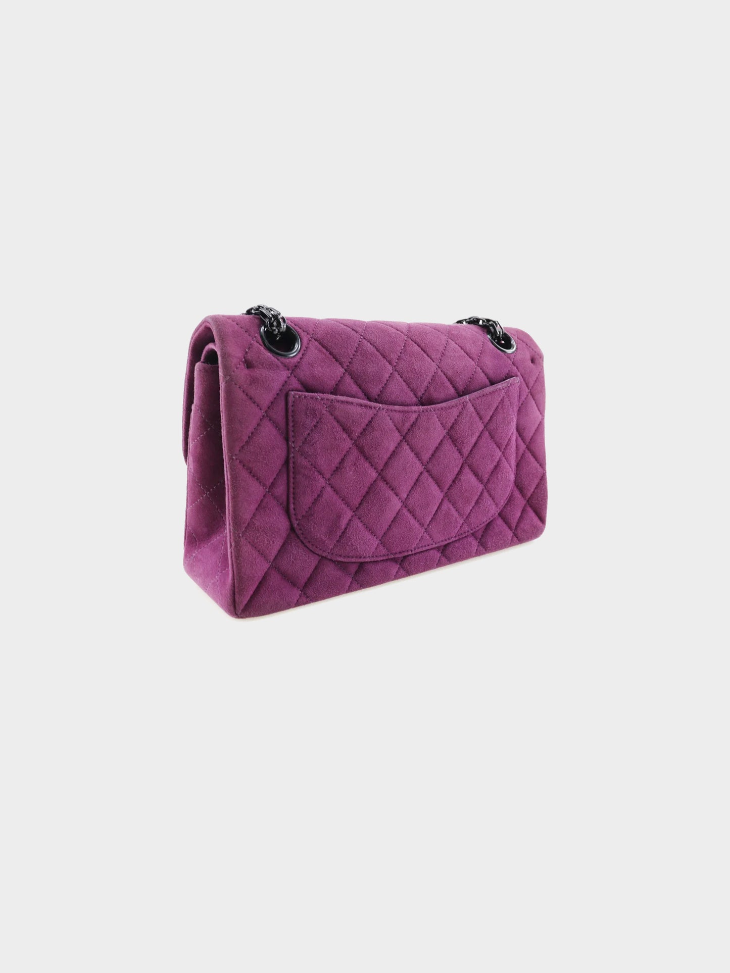 Chanel 1997-1999 Purple Suede 2.55 Double Flap Bag