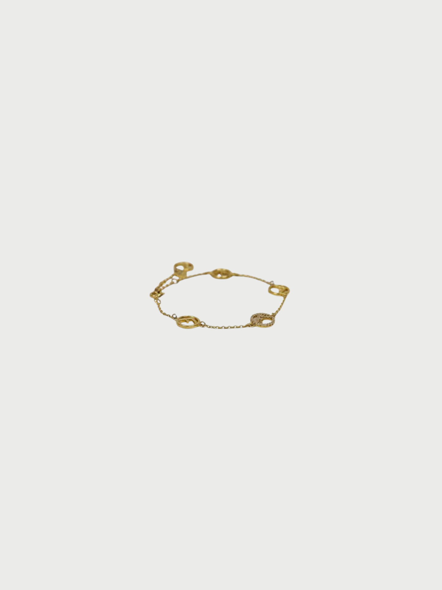 Fendi 2000s Gold Rhinestone F Is Fendi Bracelet