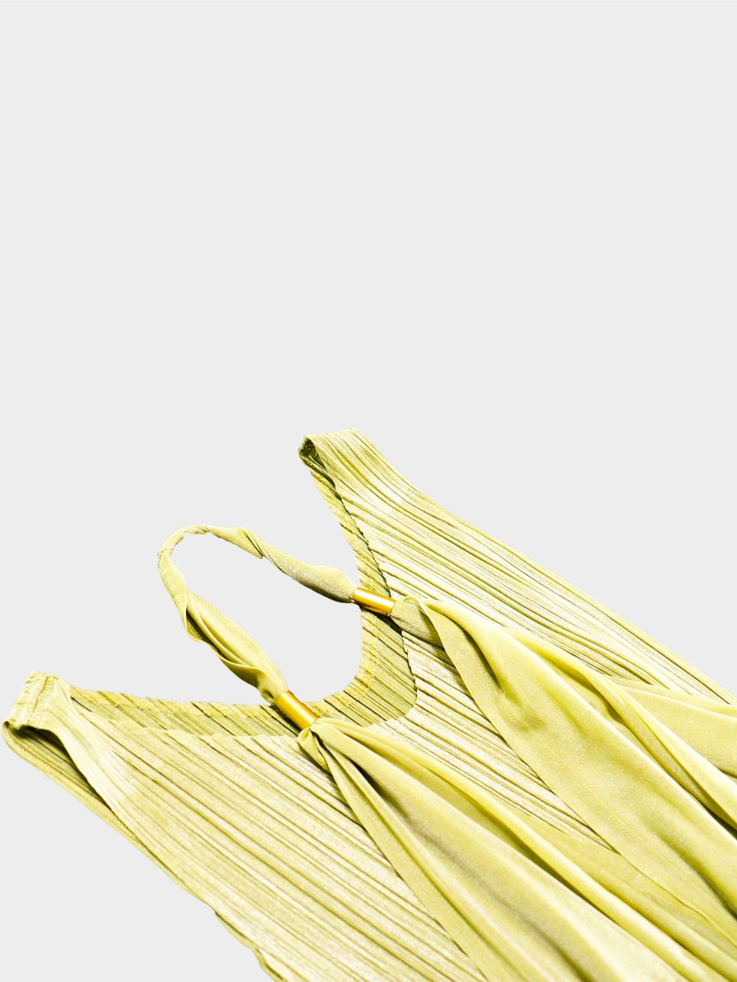 Issey Miyake 2010s Light Green Layered Pleated Dress