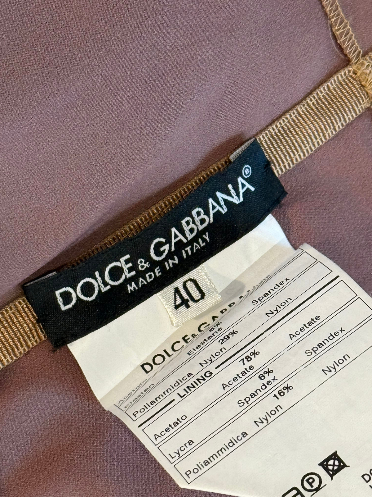 Dolce & Gabbana 2000s Antique Gold Satin Corset Bustier Top