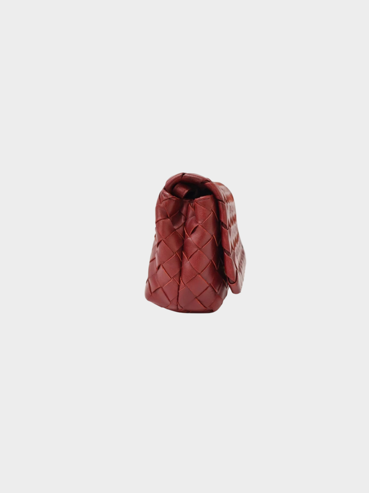 Bottega Veneta 2000s Red Intrecciato Leather Mini Shoulder Bag