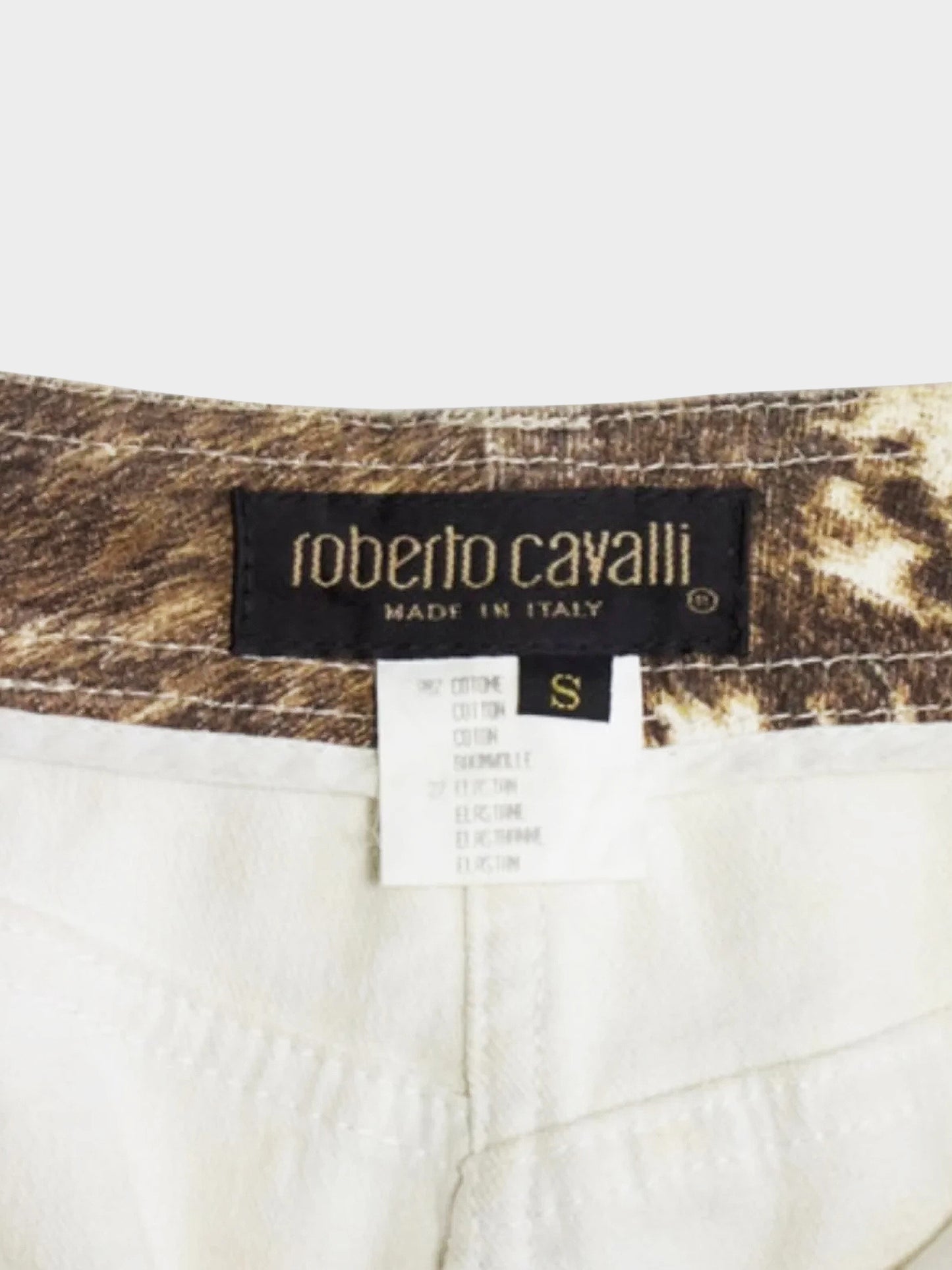 Roberto Cavalli FW 1999 Rare Cow Print Denim Mini Skirt