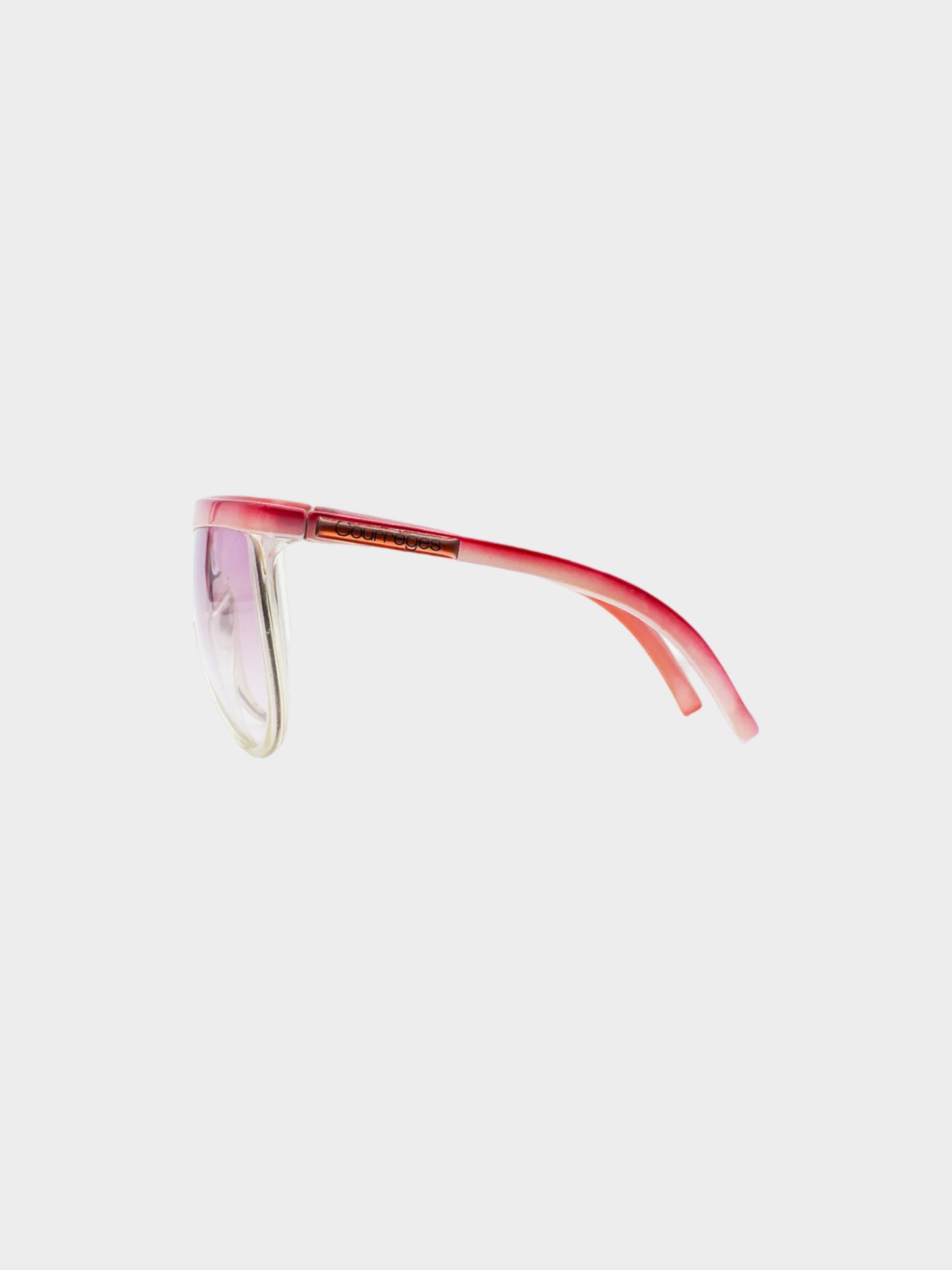 Courrèges 1970s Pink Gradient Oversized Sunglasses