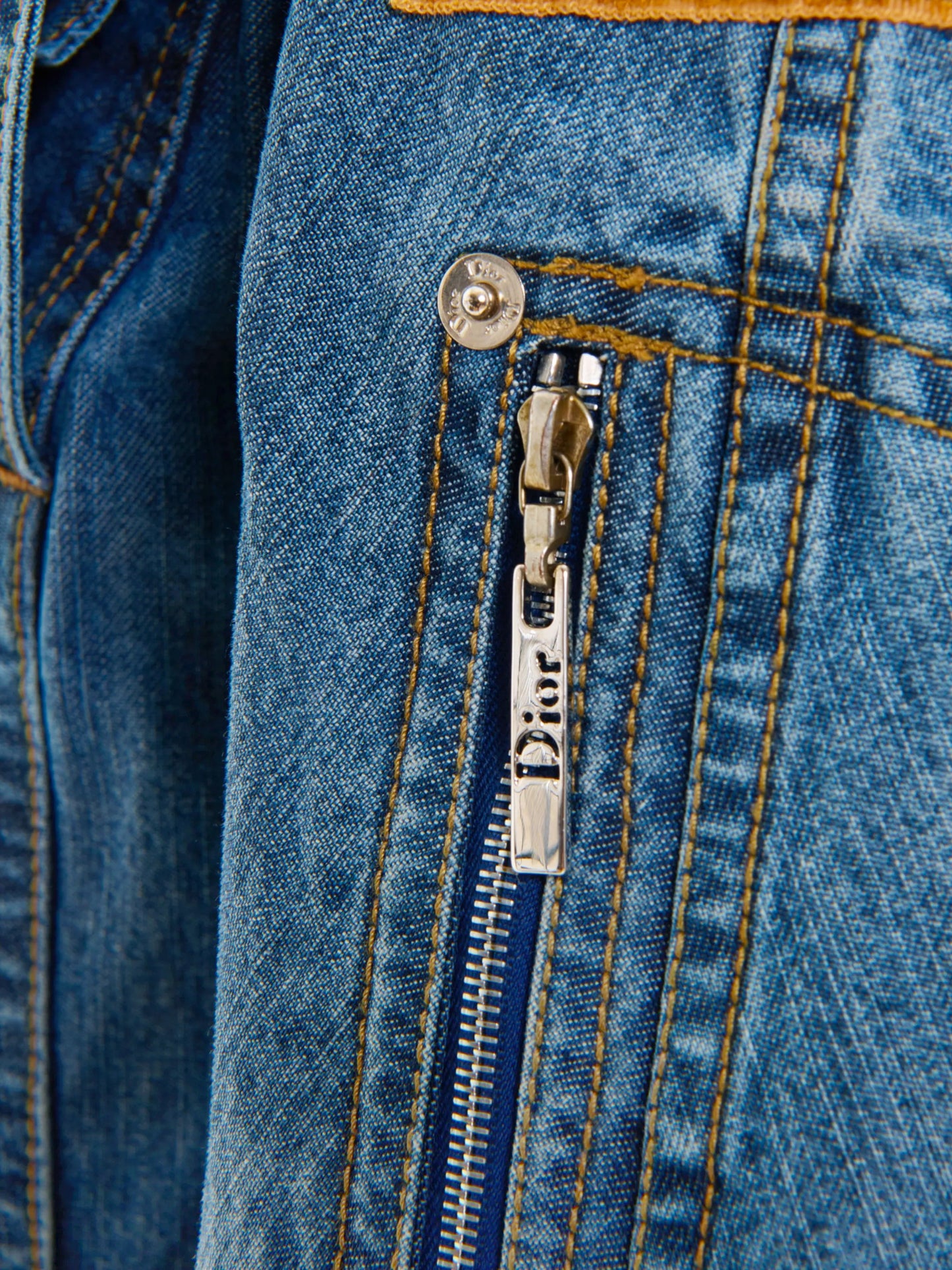 Christian Dior by John Galliano SS 2005 Double Layered Denim Blue Jacket