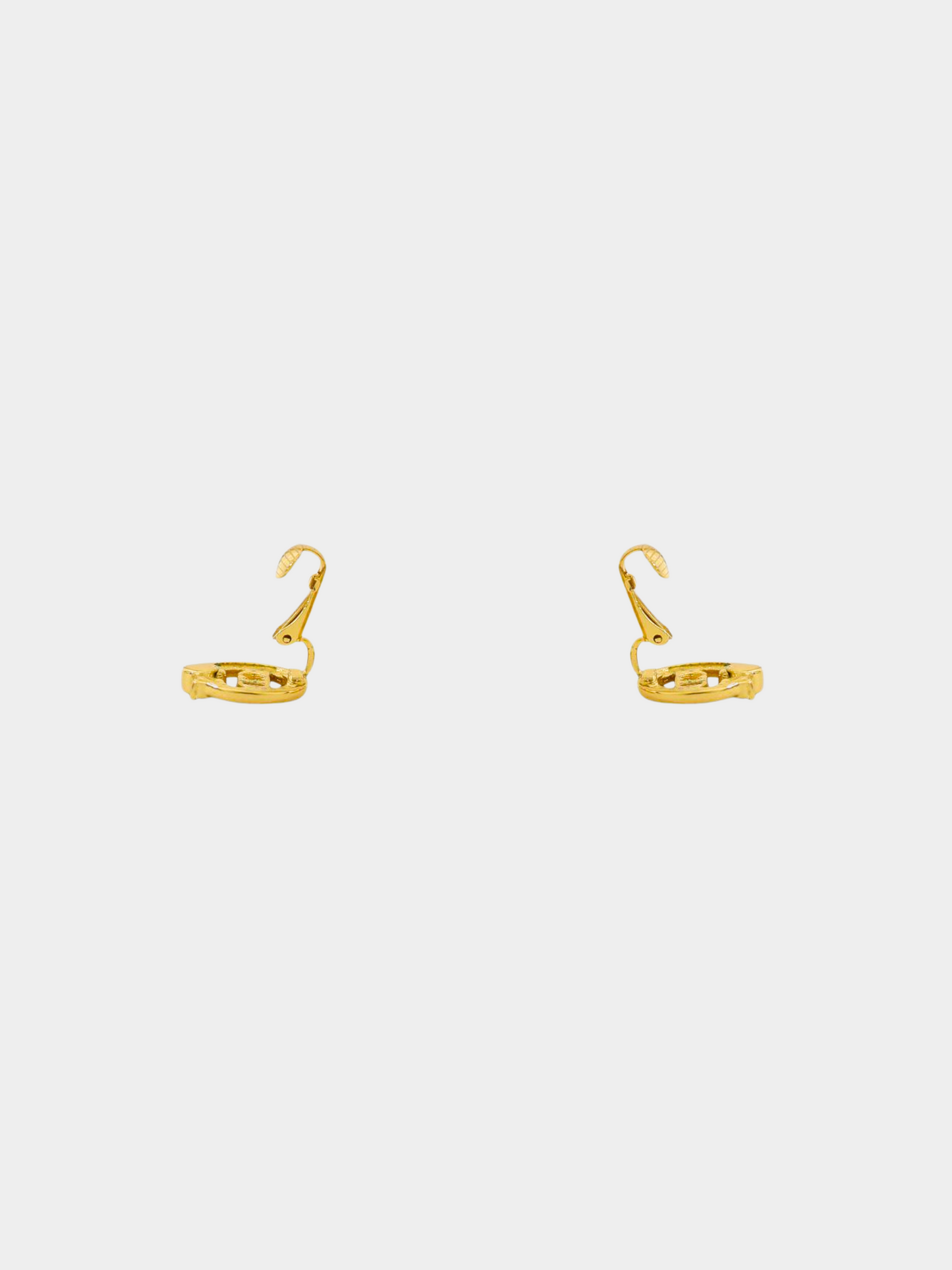 Christian Dior 2000s Gold CD Rhinestone Clip-on Earrings