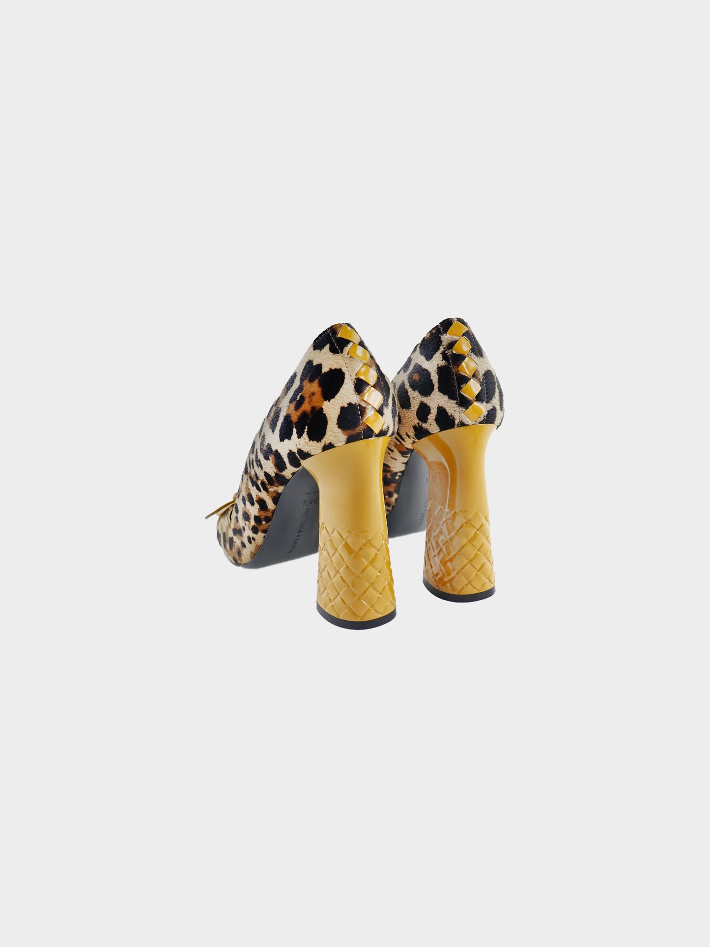 Bottega Veneta 2010s Leopard Print Pony Hair Pumps