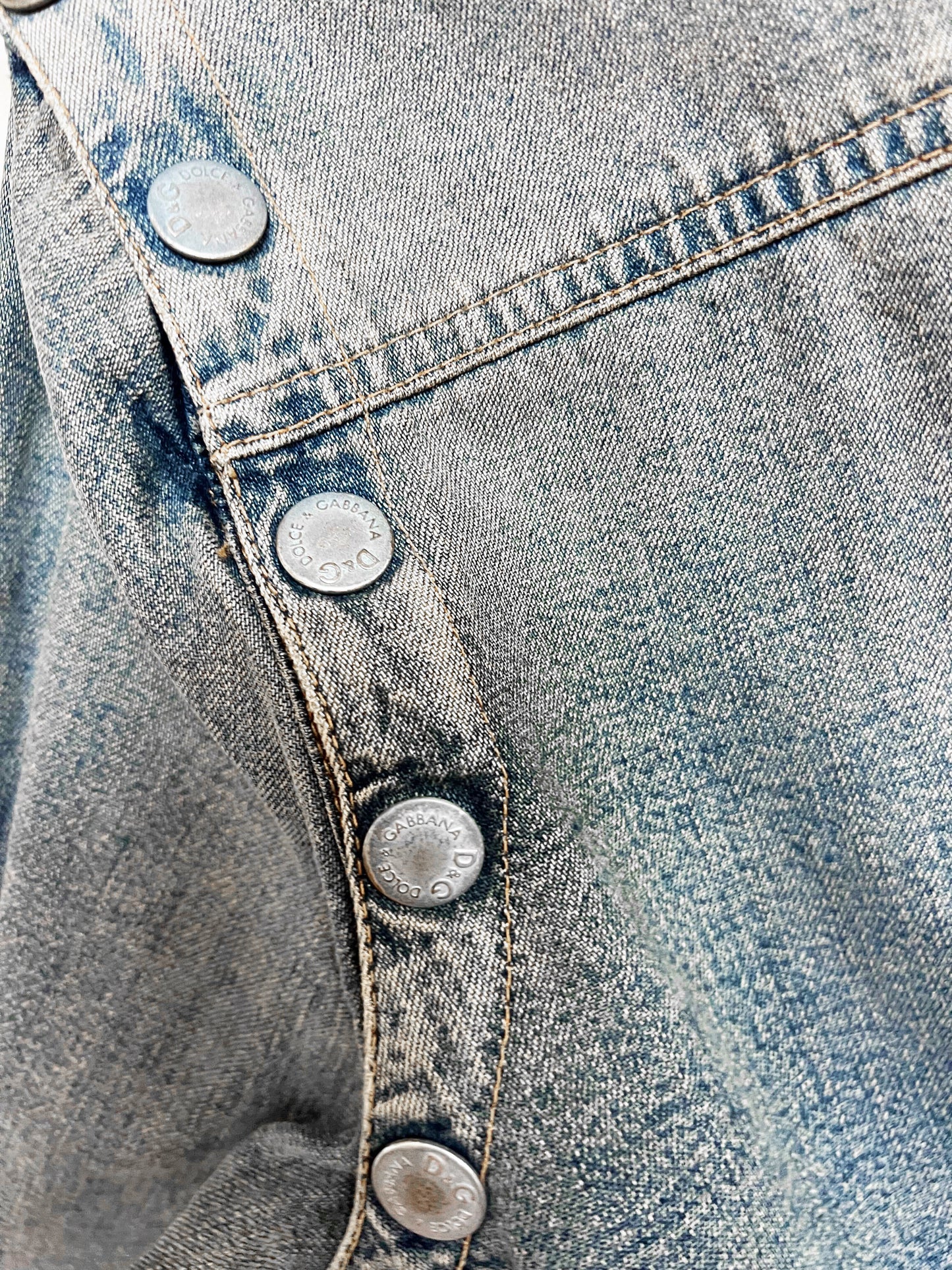Dolce and Gabbana 2000s Denim Multi-pocket Zip Jacket