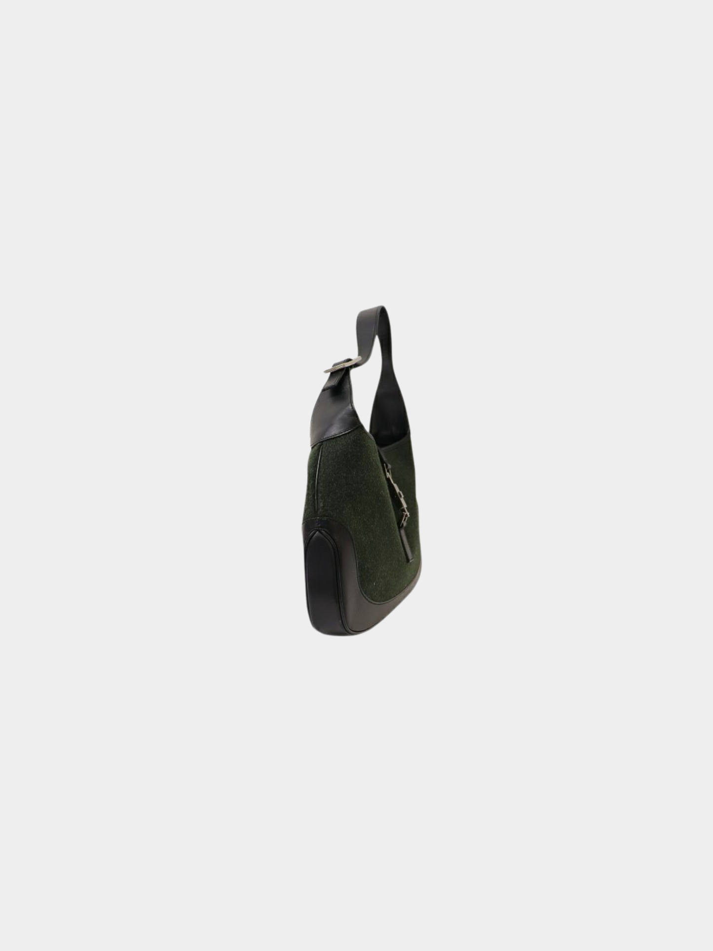 Gucci 2000s Black Khaki Wool Jackie One-Shoulder Bag