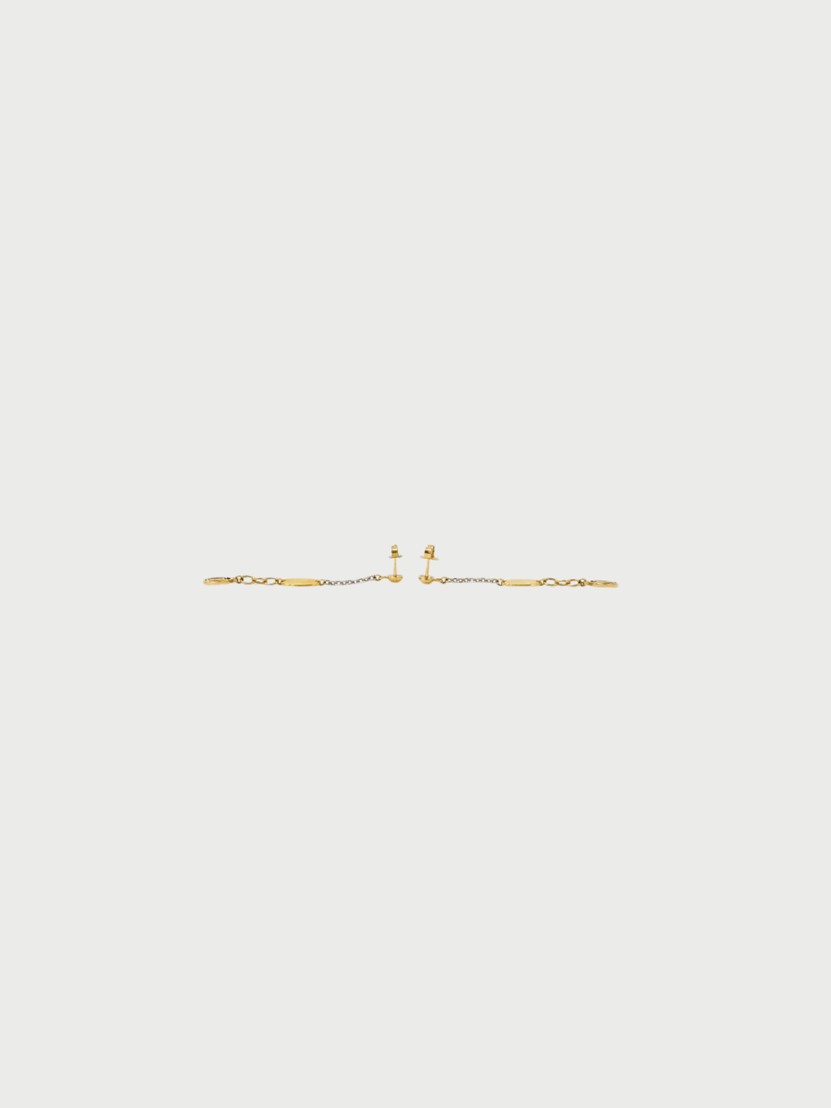 Louis Vuitton 2000s Silver Gold Plated Metal Logomania Earrings