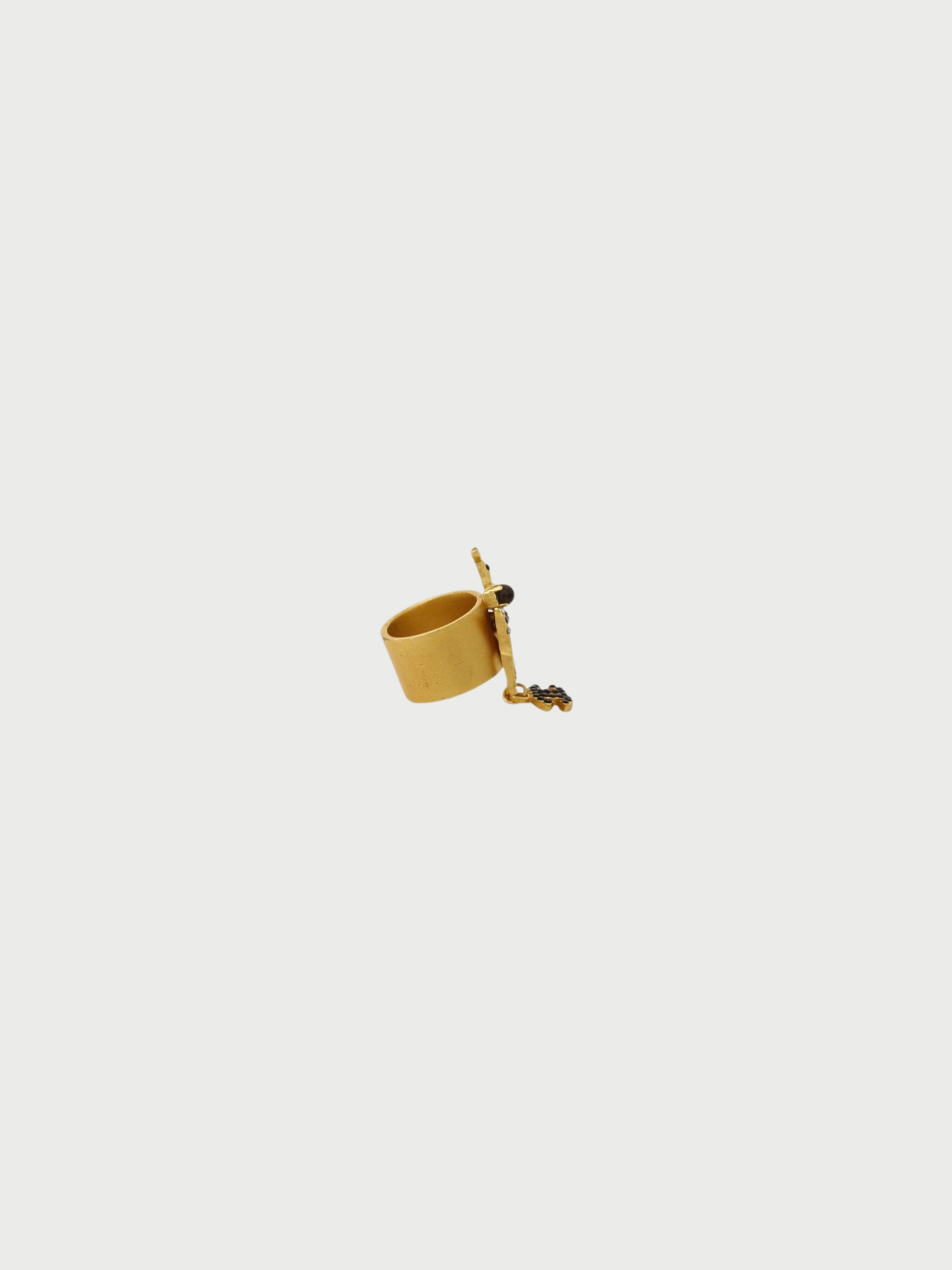 Chanel 2001 Gold Plated Metal COCO Bambi Ring