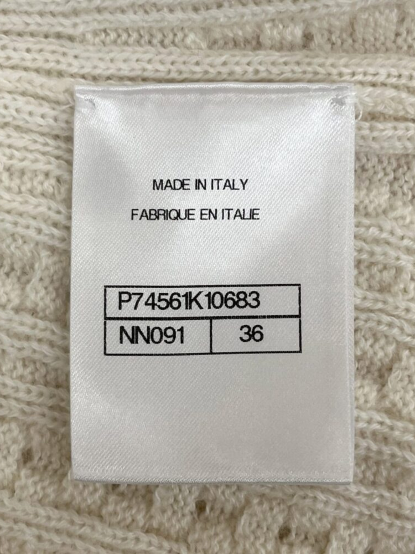 Chanel 2023 Ivory Cashmere Cotton Knit Mini Skirt