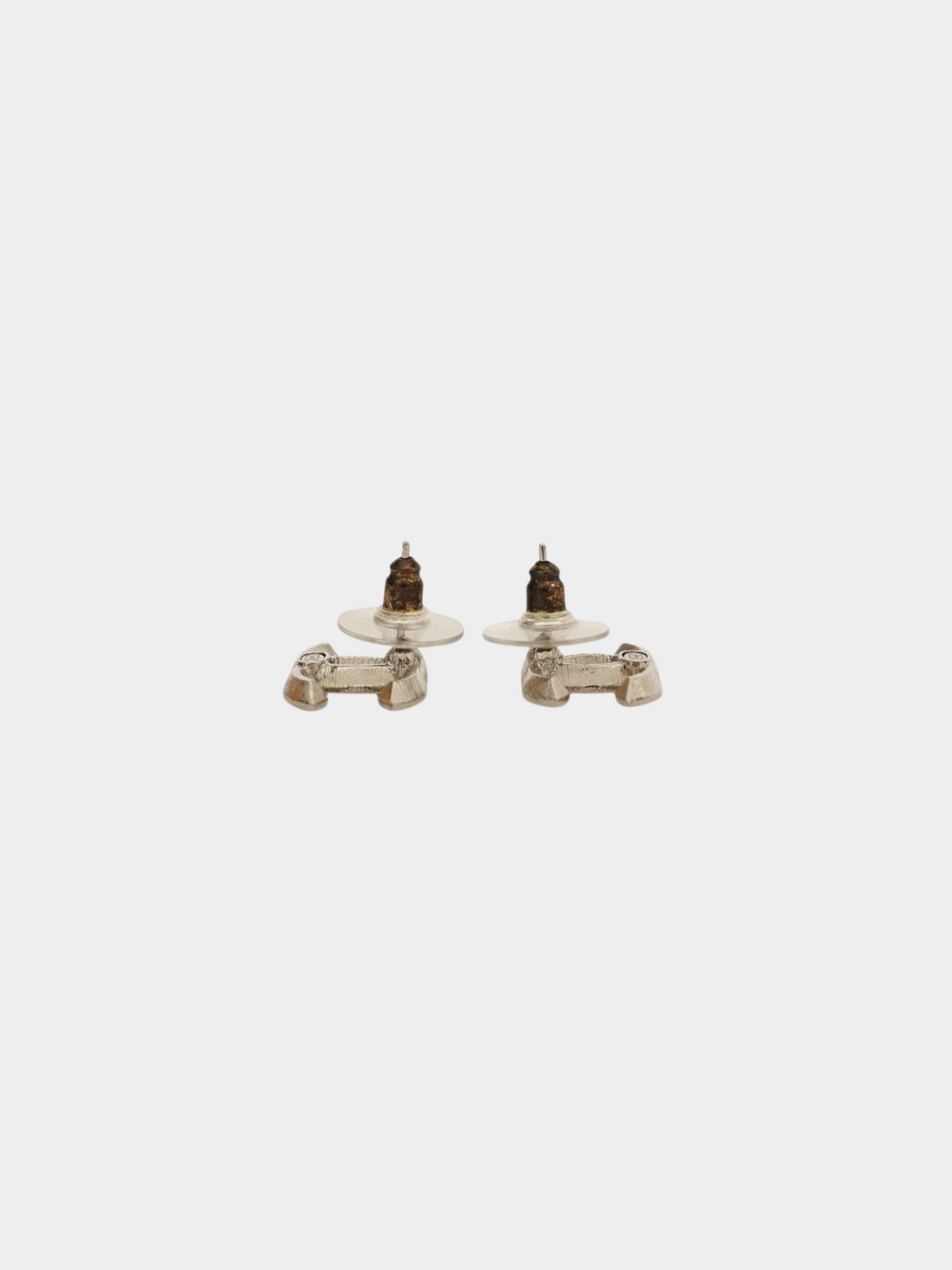 Chanel 1990s Silver COCO Rhinestone Earrings