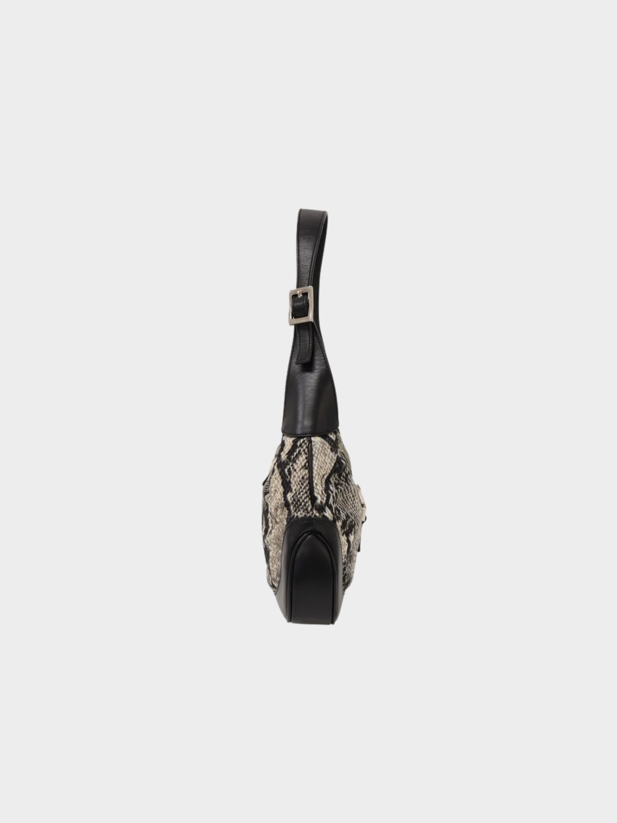 Gucci 2000s Black White Python Jackie Shoulder Bag