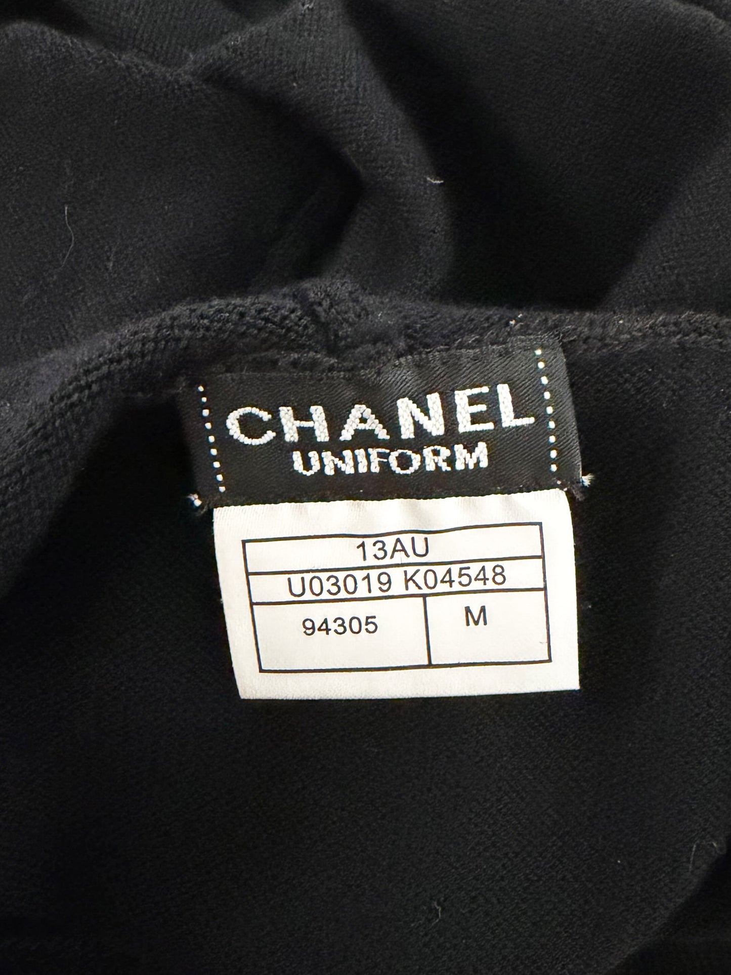 Chanel 2013 Black Wool Uniform Short-sleeved Hooded Sweater