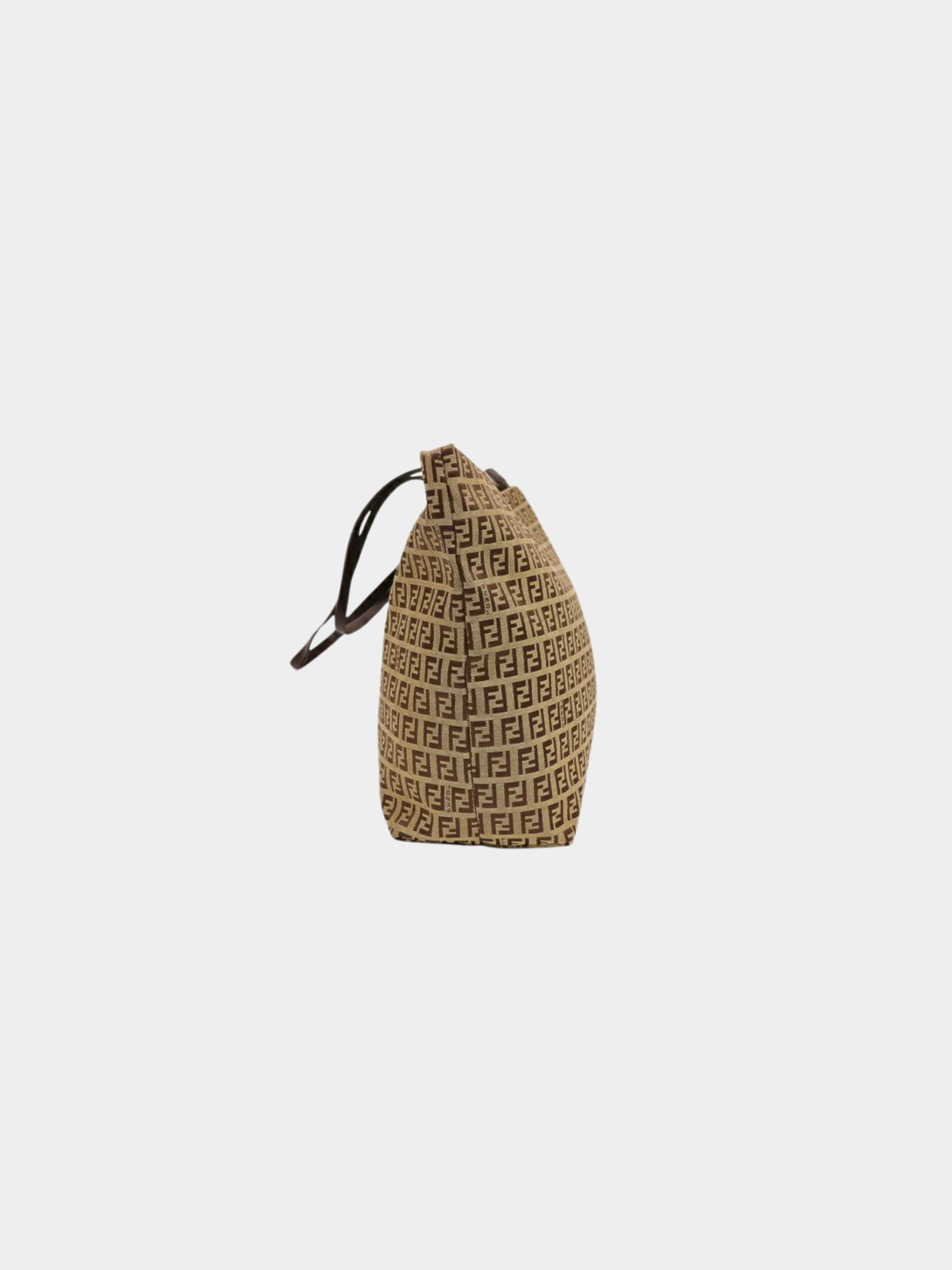 Fendi 2000s Beige and Brown Zucchino Canvas Tote Bag
