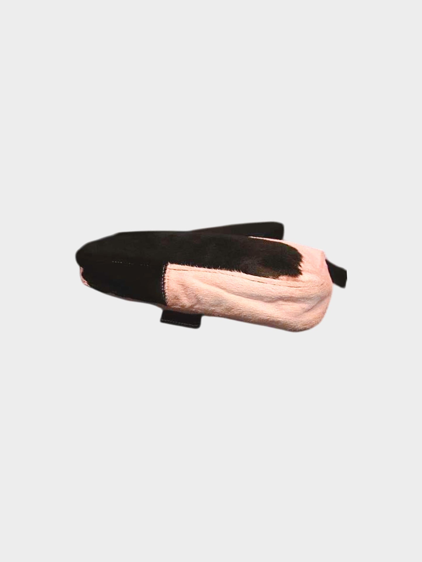 Fendi 2000s Pink and Brown Pony Hair Cow Print Baguette