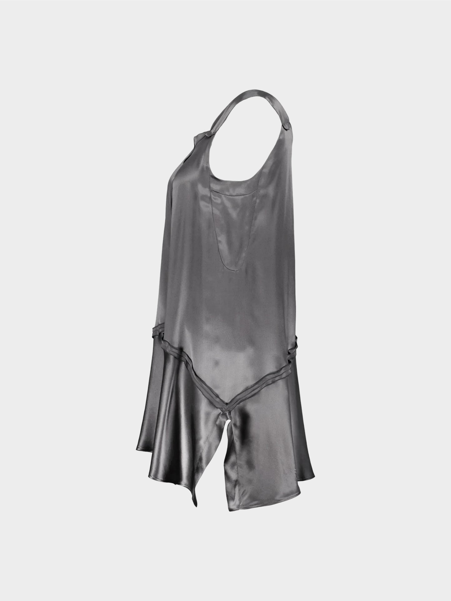 Miu Miu 2007 Grey Mid-length Silk Dress