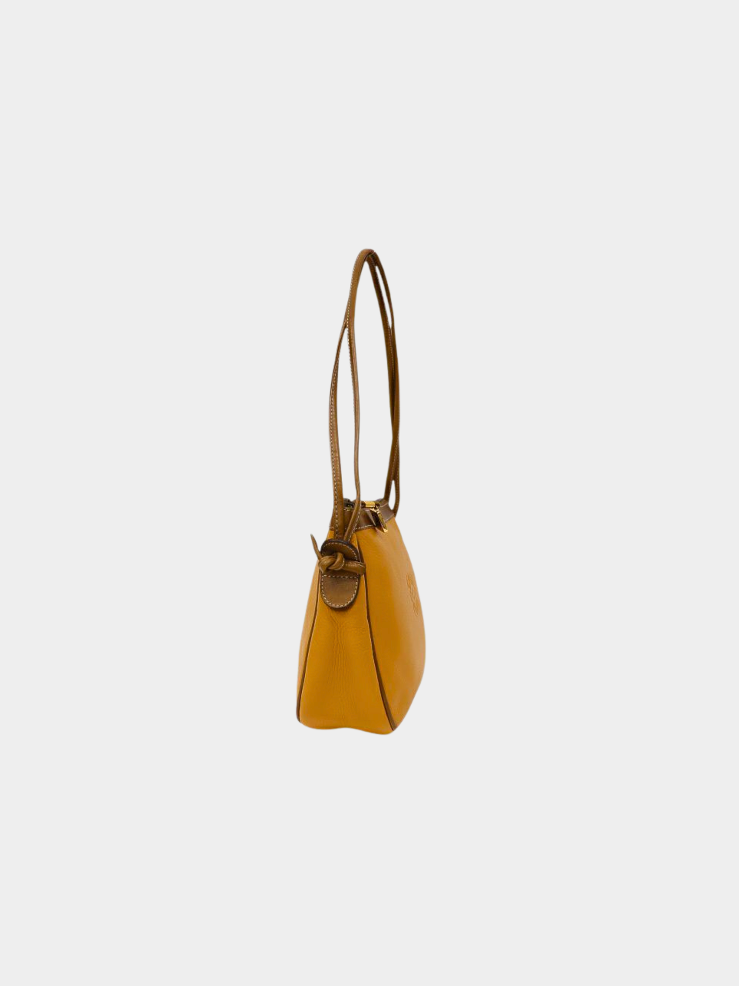 Loewe 2000s Camel and Brown Anagram Leather One-Shoulder Bag