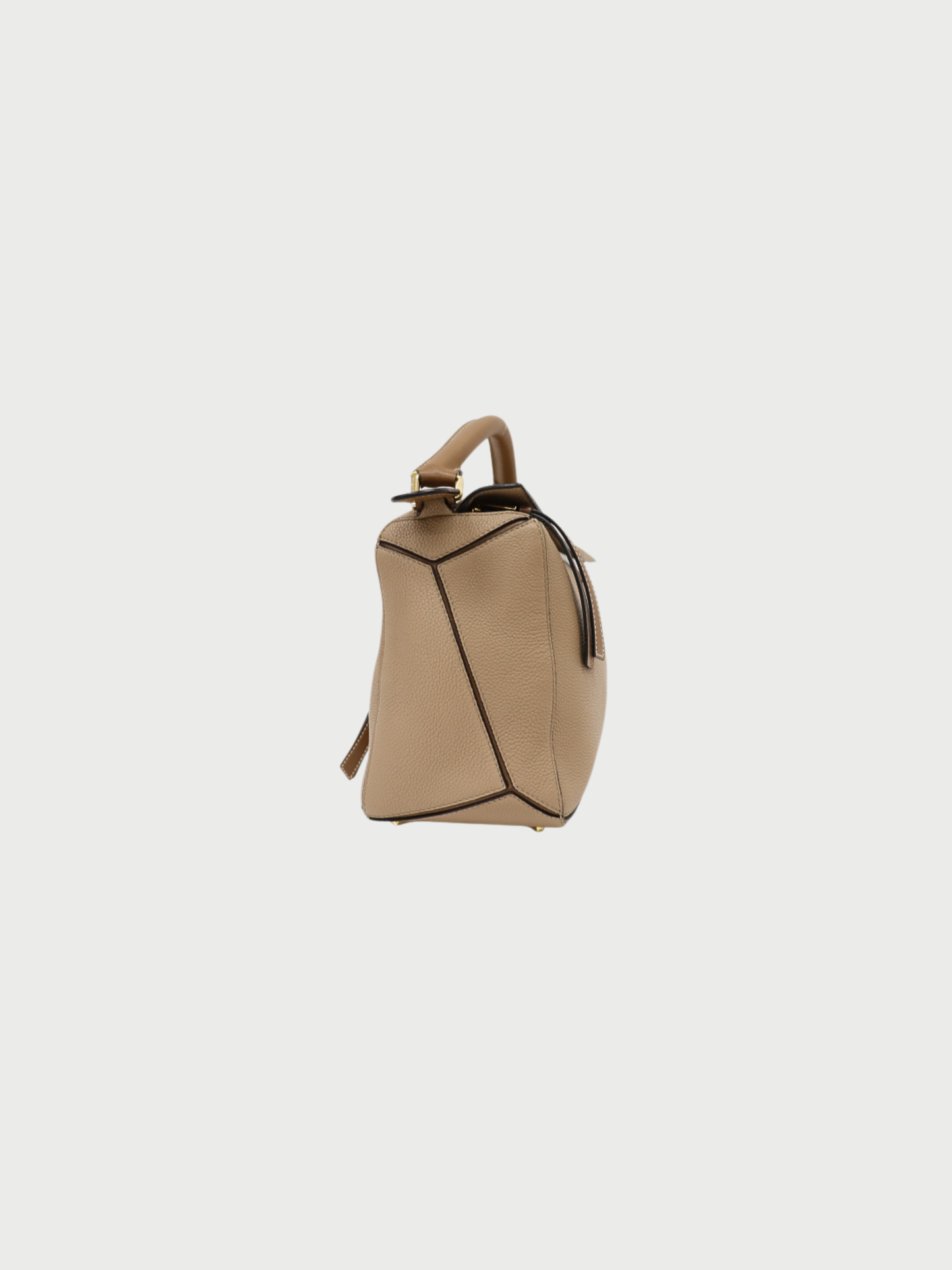 Loewe 2010s Beige Brown Leather Puzzle Medium Bag