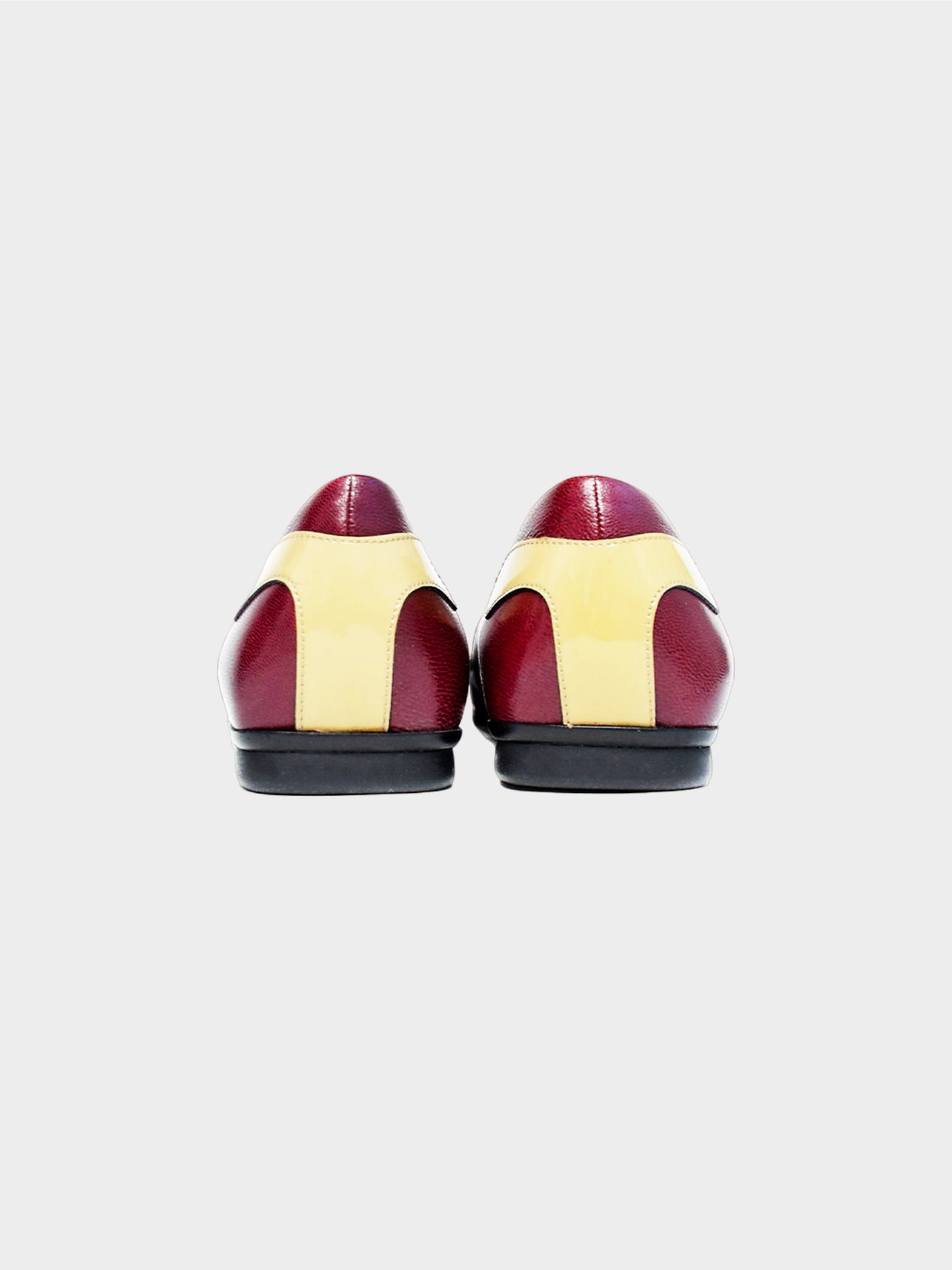 Prada Late 1990s Burgundy Leather Heart Loafers