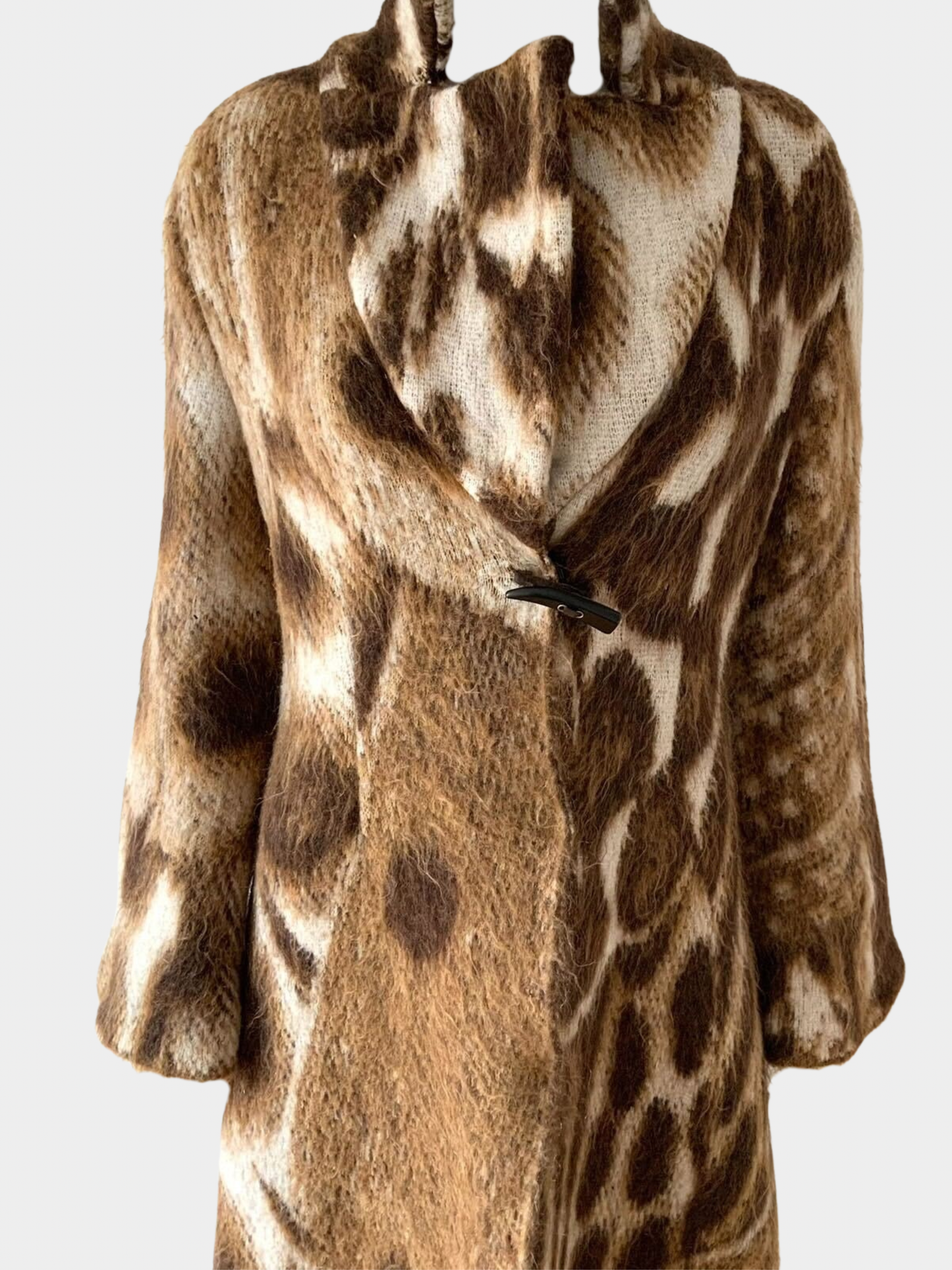 Roberto Cavalli 2000s Brown Wool Knit Coat