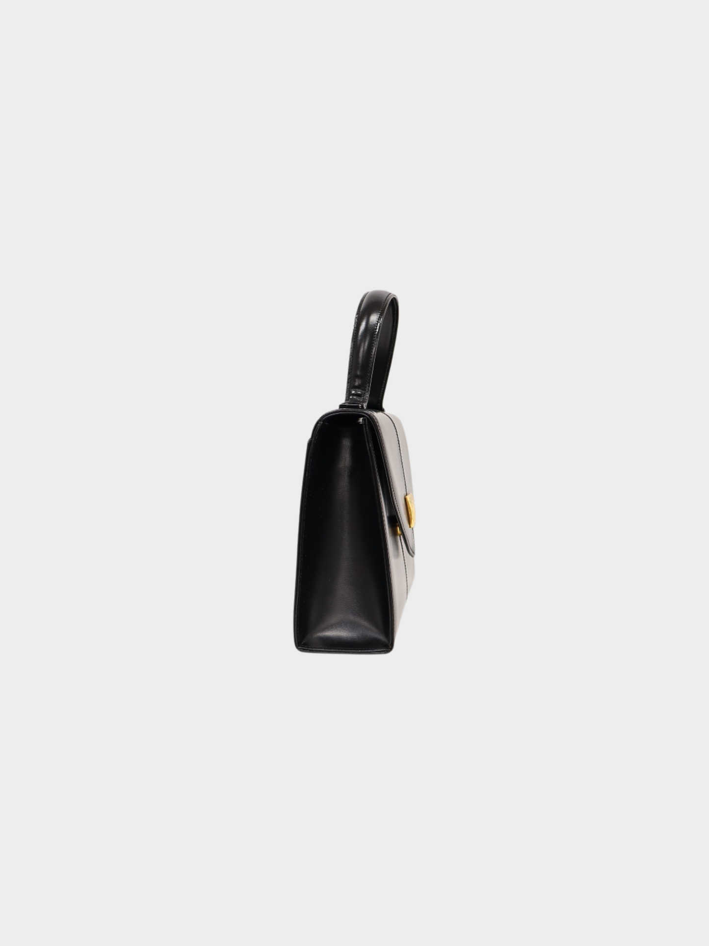 Yves Saint Laurent 2000s Black Leather Logo Hardware Handbag