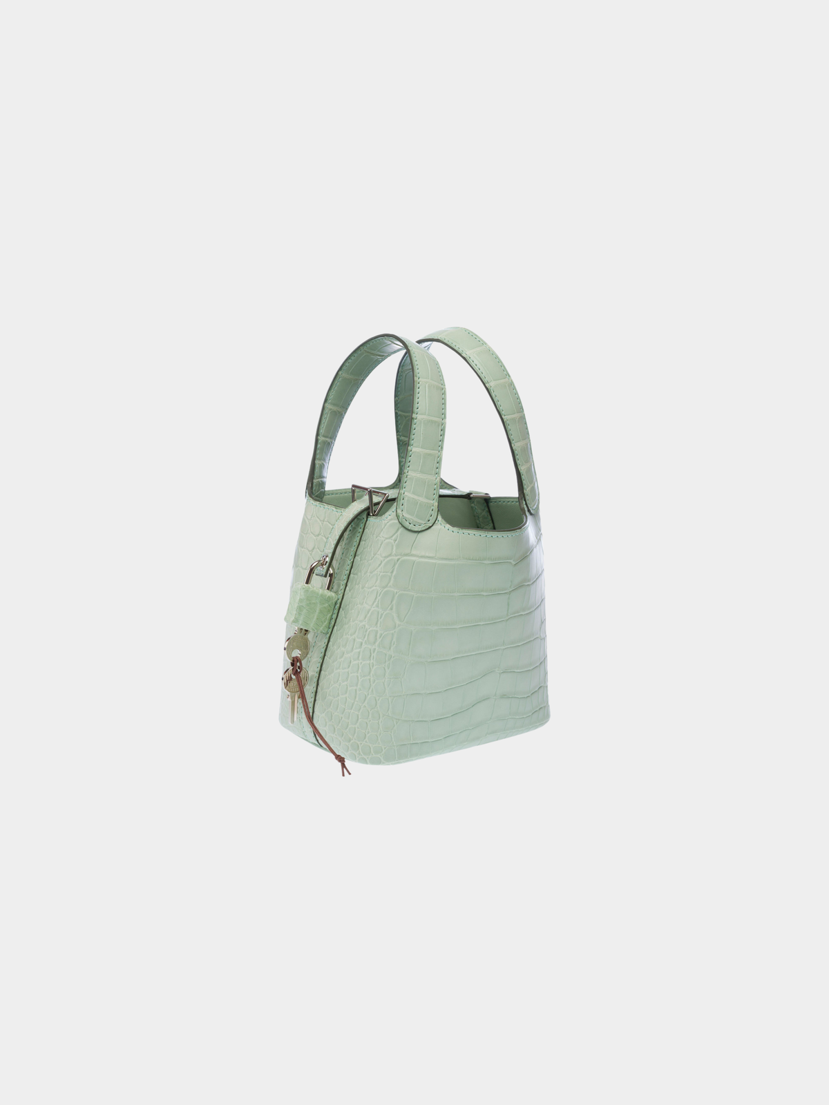 Hermès 2020s Green Alligator Mississippi Micro Picotin Lock Bag