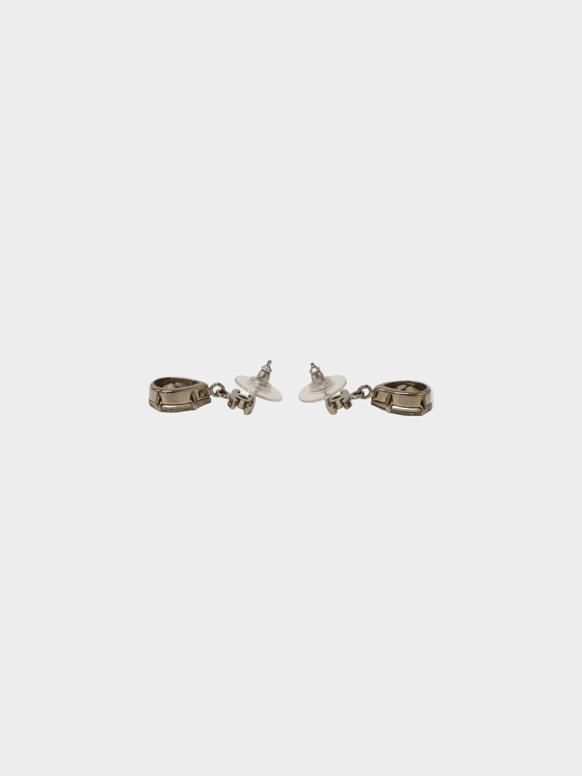 Chanel 2013 Silver Coco Rhinestone Earrings