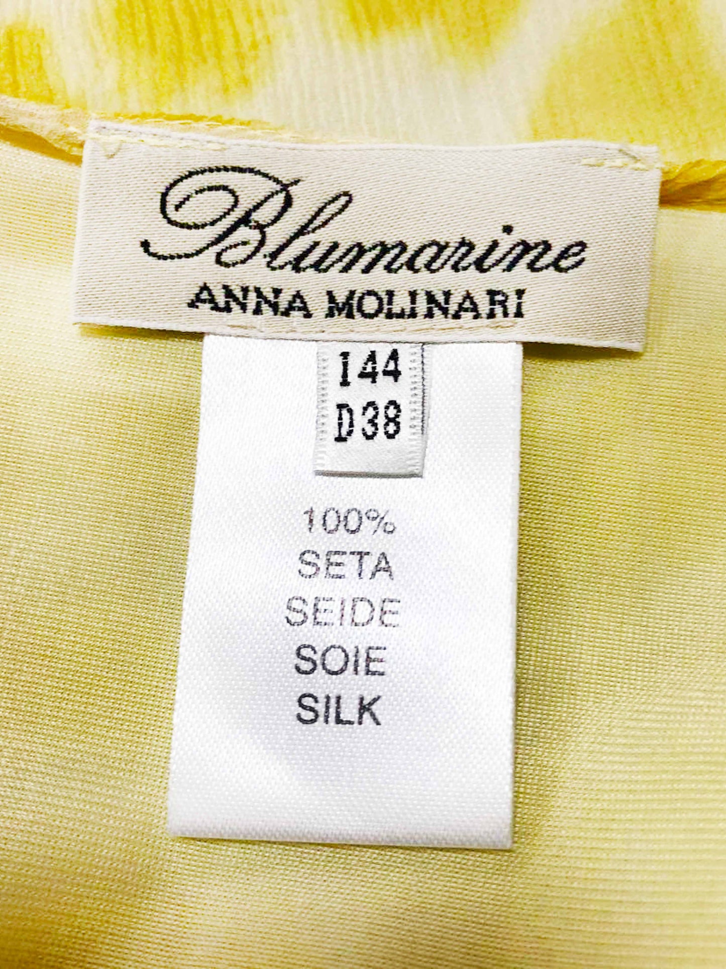 Blumarine Blugirl 2000s Yellow Leopard Print Silk Skirt