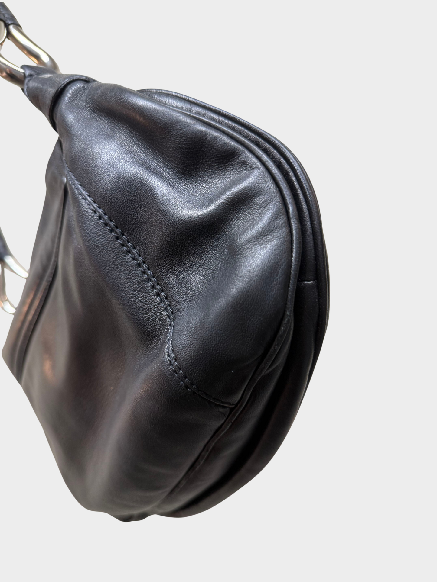 Prada SS 2003 Black Nappa Leather Drop Bag