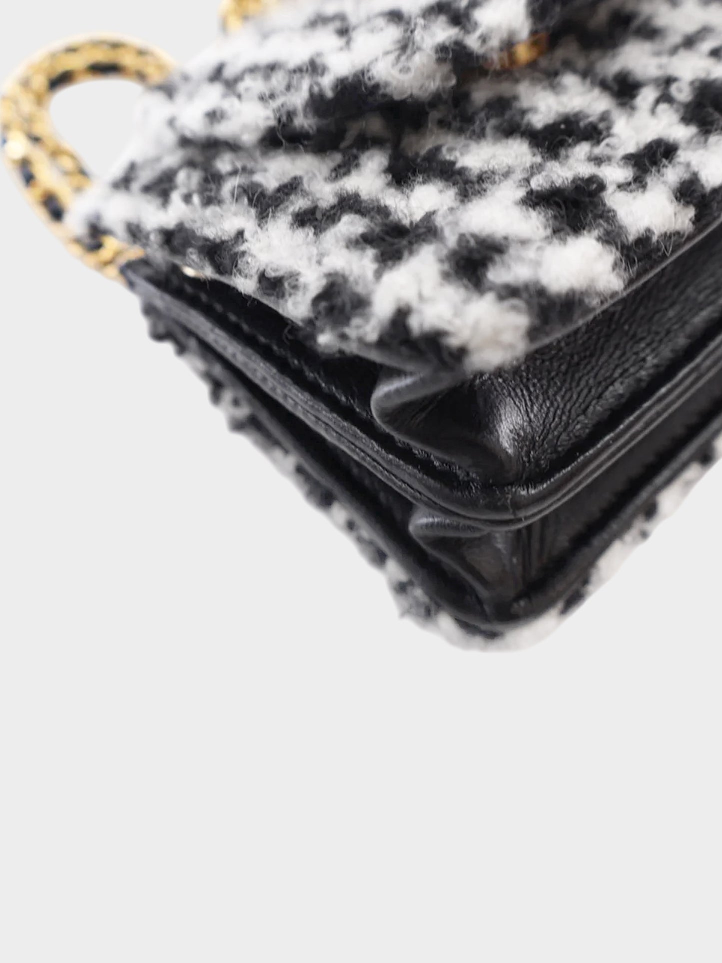 Chanel 2020s Black and White Tweed Mini CC Accordion Flap Bag