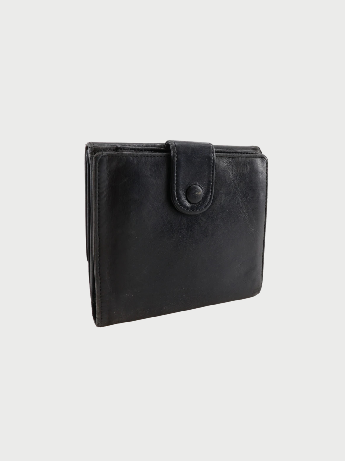Chanel 1990s Black Lambskin Leather Coco Mark Bi-Fold Wallet