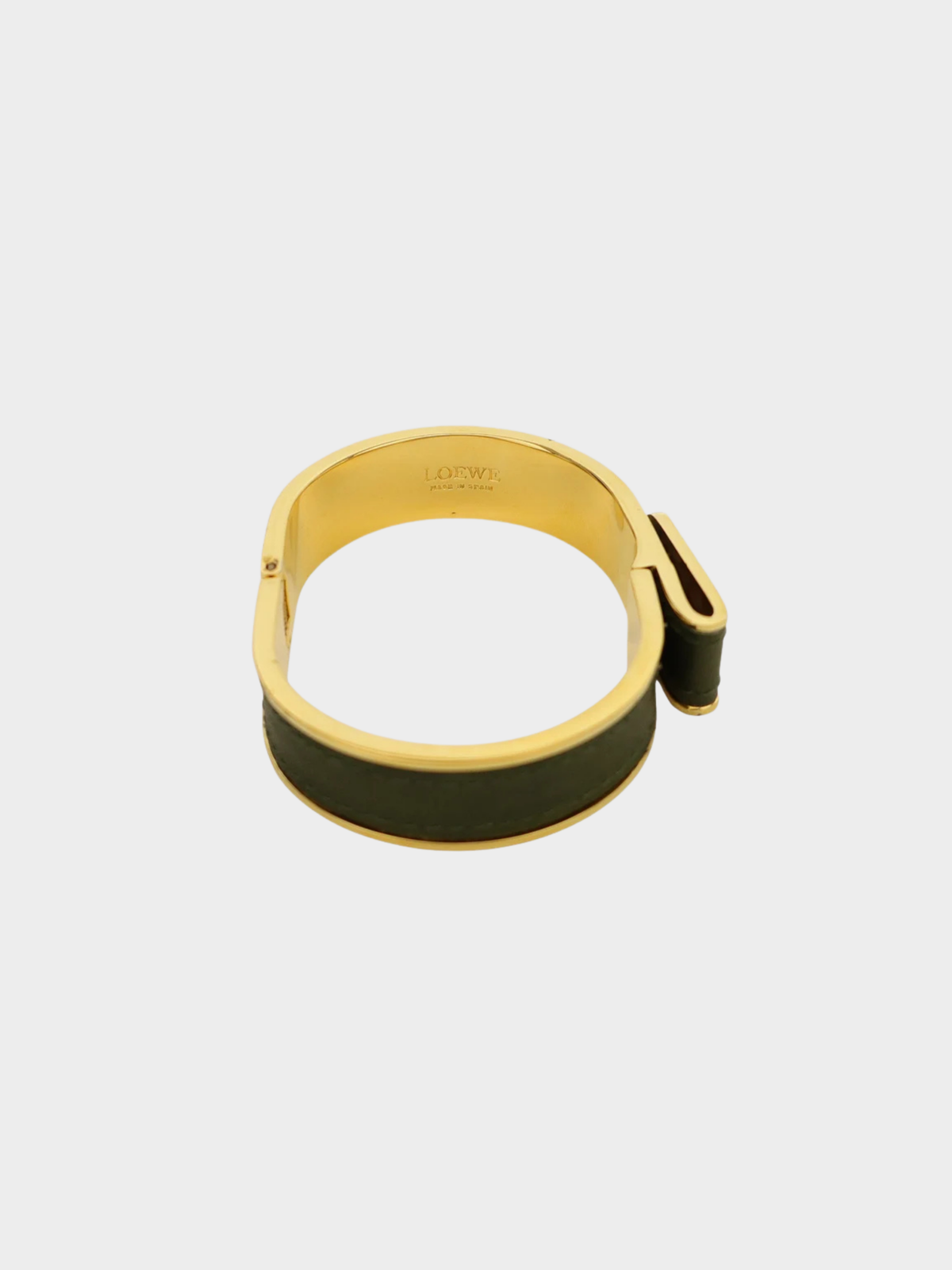 Loewe 2000s Gold Green Anagram Bangle