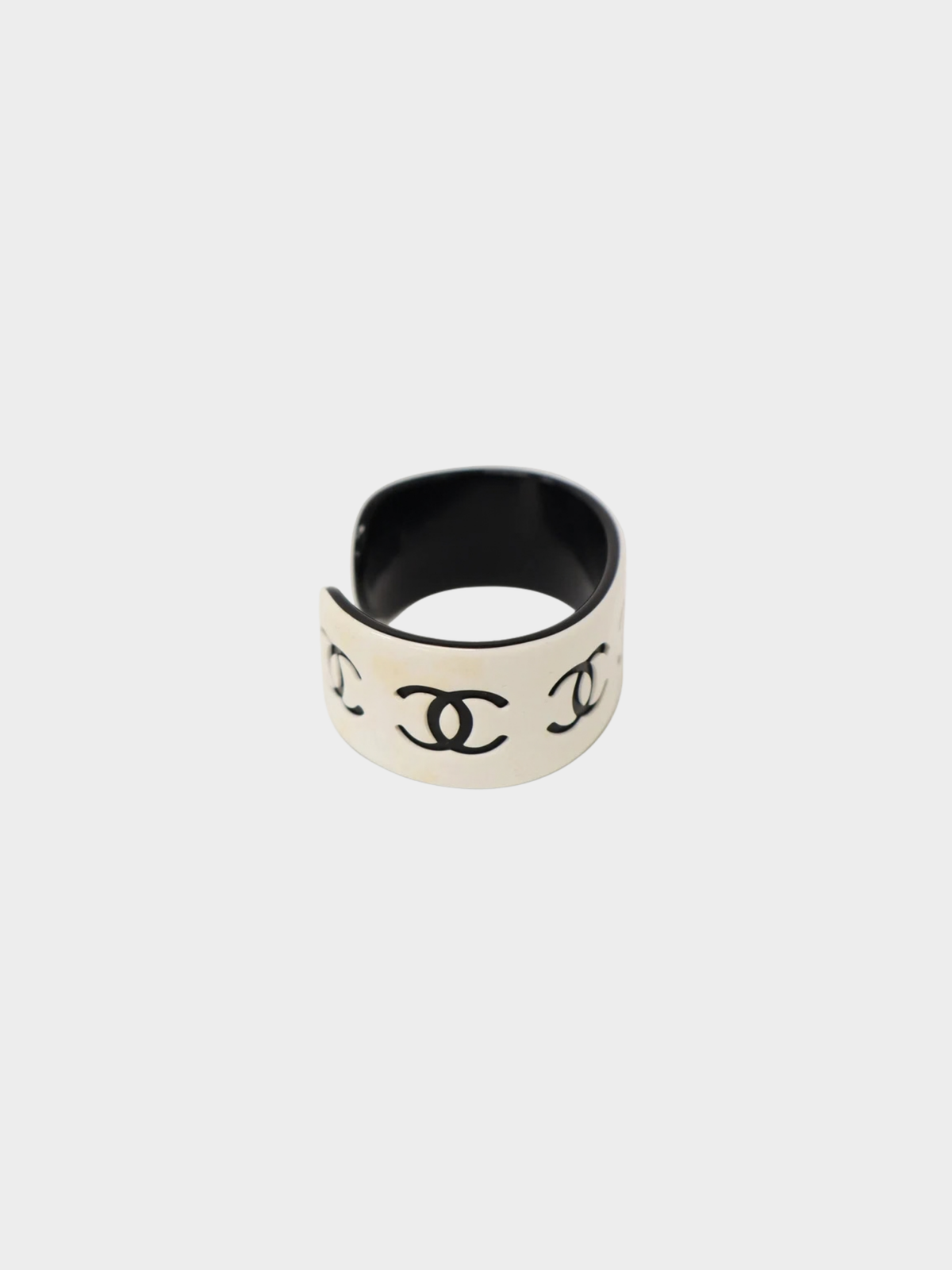 Chanel 2002 White Black Coco Plastic Bangle