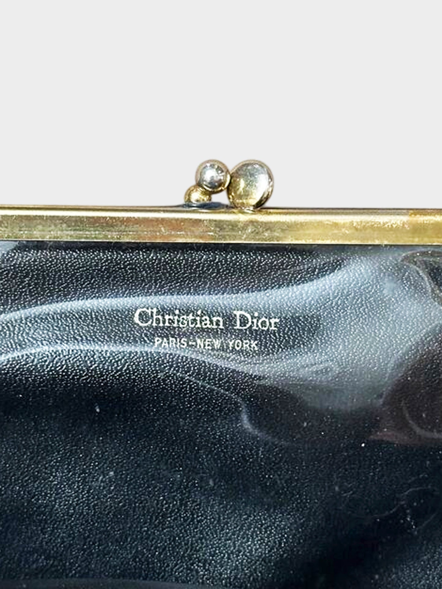 Christian Dior 2000s Navy Trotter Kiss Lock Purse