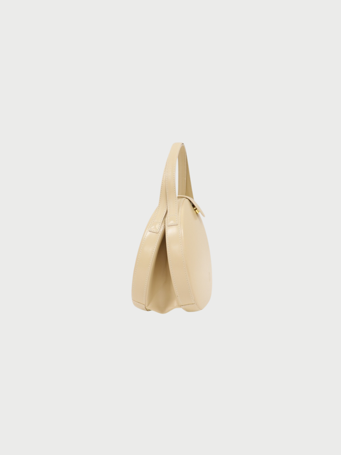 Loewe 2000s Ivory Leather Anagram Round Handbag