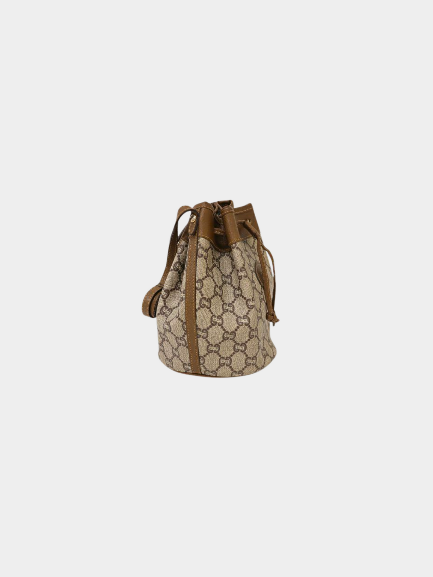 Gucci 2000s Beige Brown Supreme Drawstring Shoulder Bag