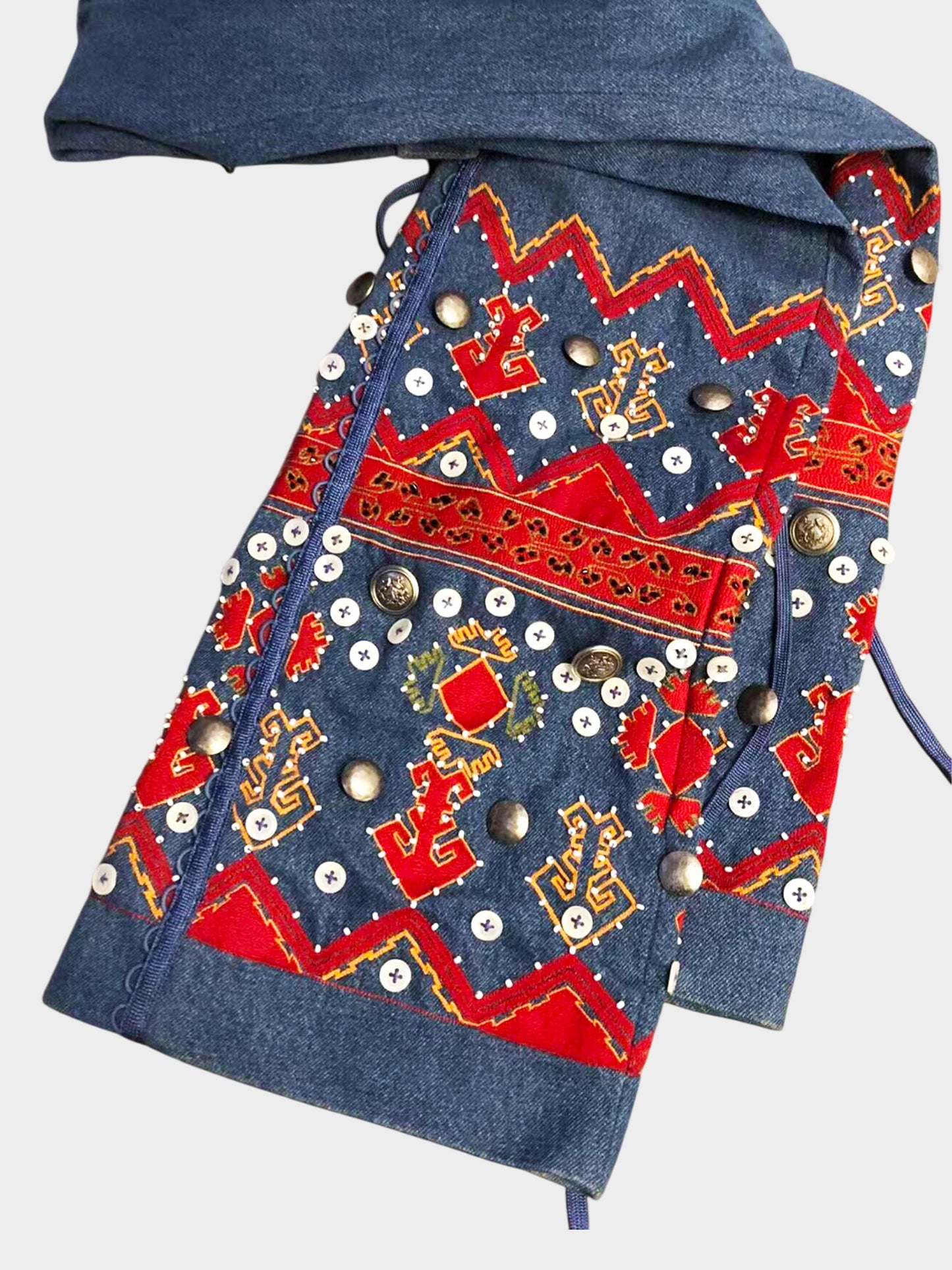 Christian Dior Early 2000s Rare Embroidered and Beaded Denim Pants