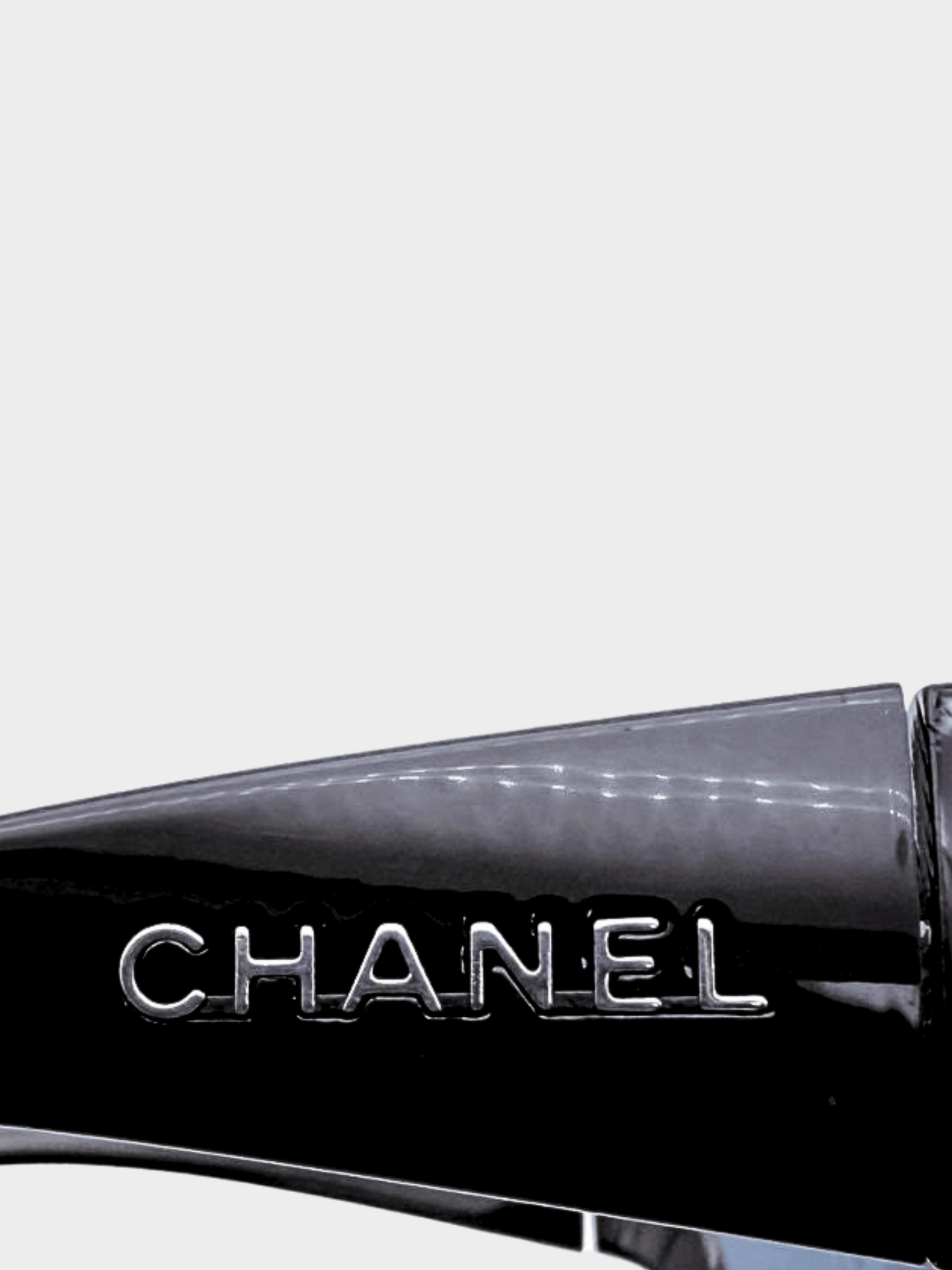 Chanel 2000s Black Shield Sunglasses