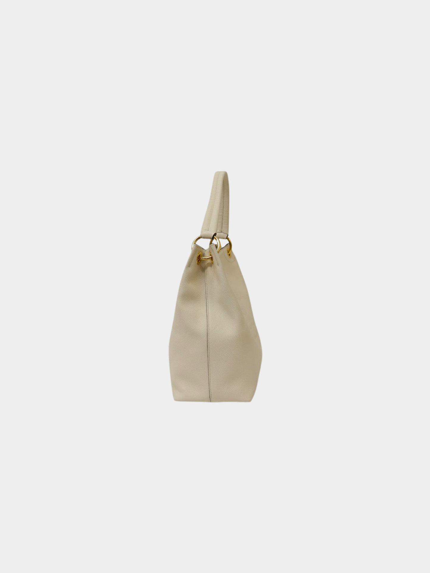 Prada 2000s Ivory Logo Embossed Leather One-Shoulder Bag