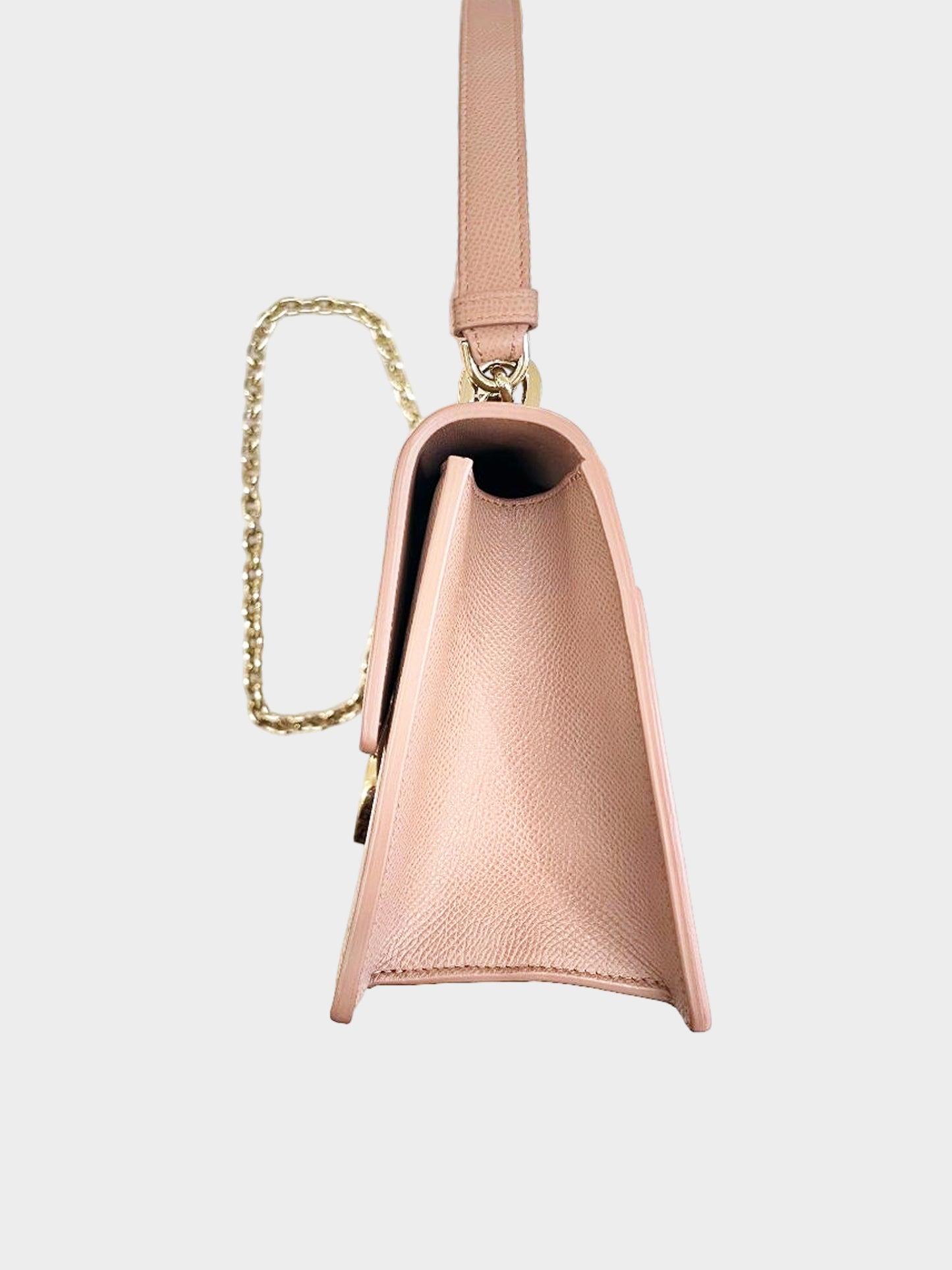 Christian Dior 2020 Blush Pink Grained Calfskin 30 Montaigne Flap Bag