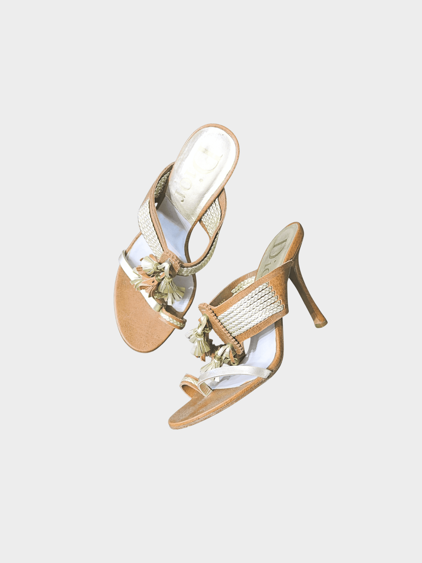 Christian Dior 2000s Brown Tassel-Accented Slide Sandals