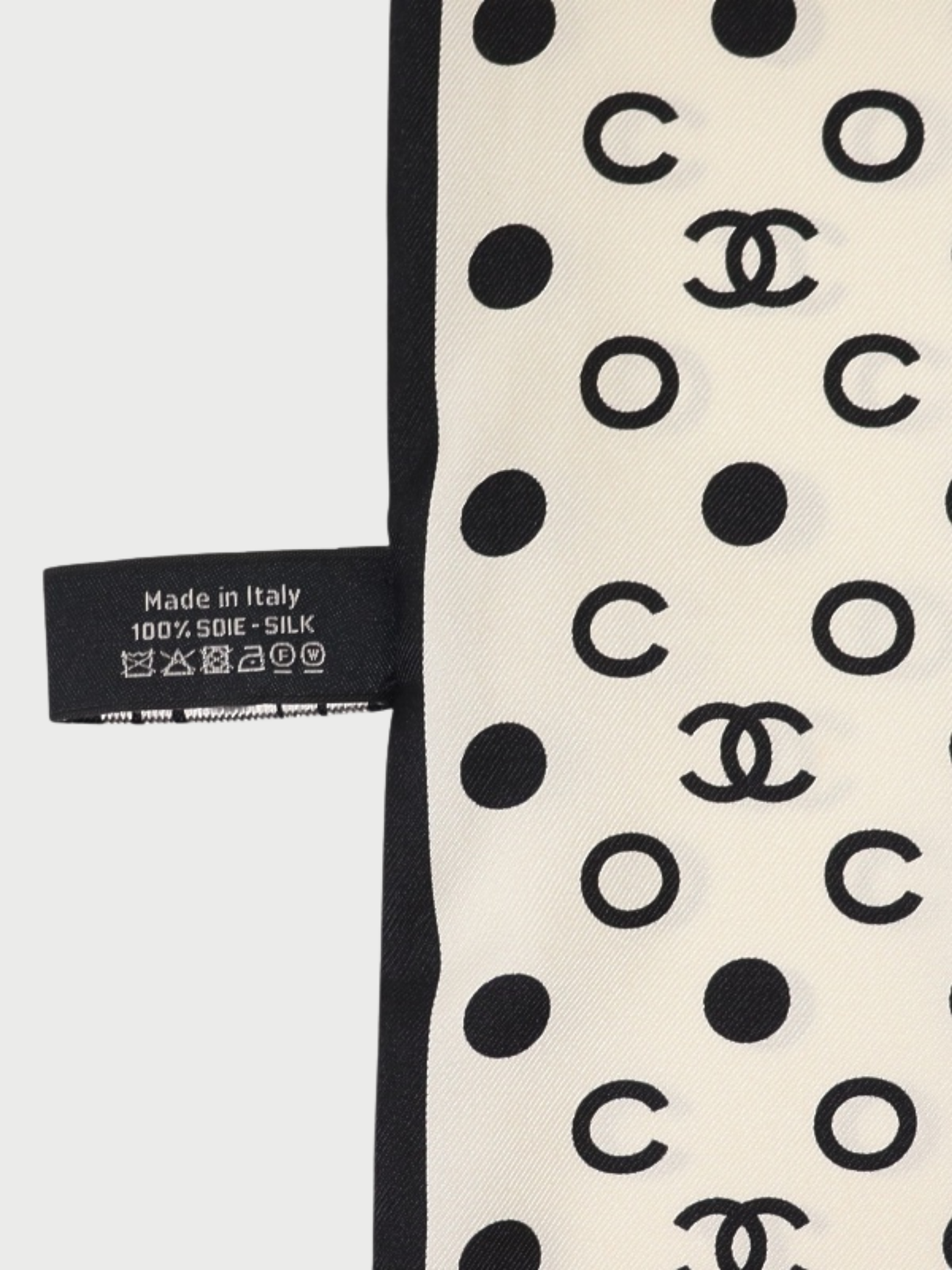 Chanel 2021 Black White Silk COCO Scrunchie Scarf Set