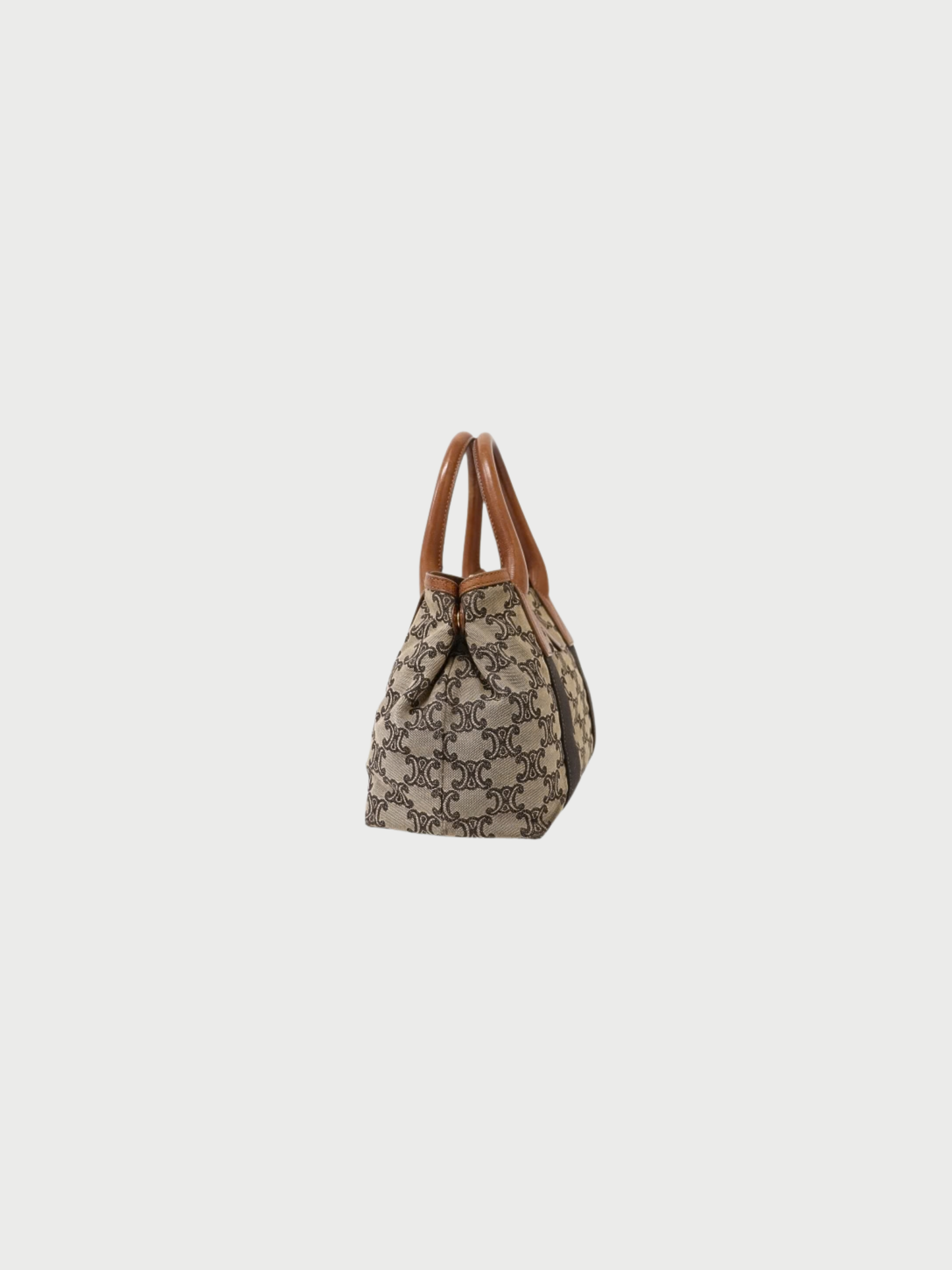 Celine 2000s Beige Brown Macadam Canvas Handbag
