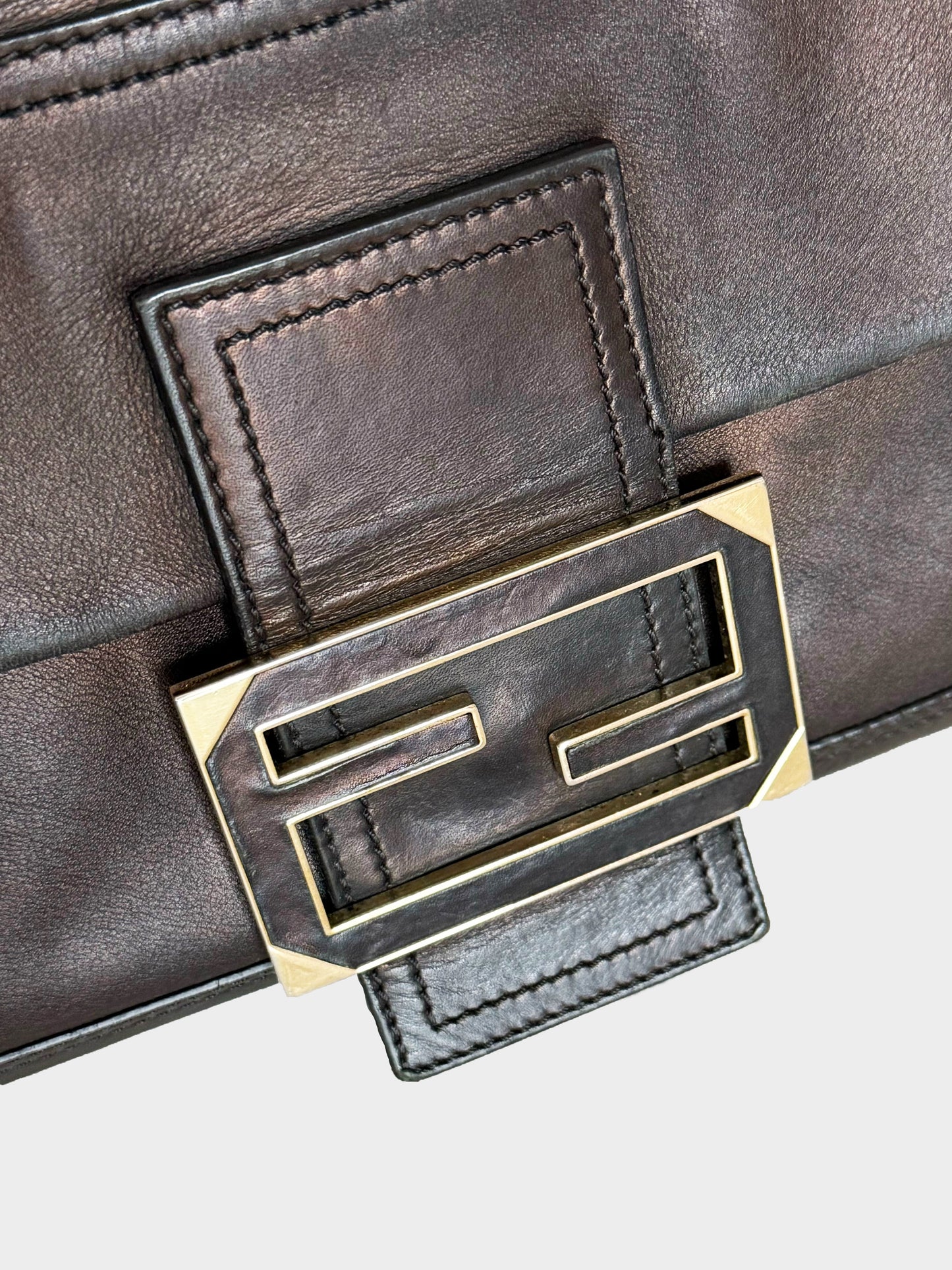 Fendi 2011 Brown Leather XL Baguette