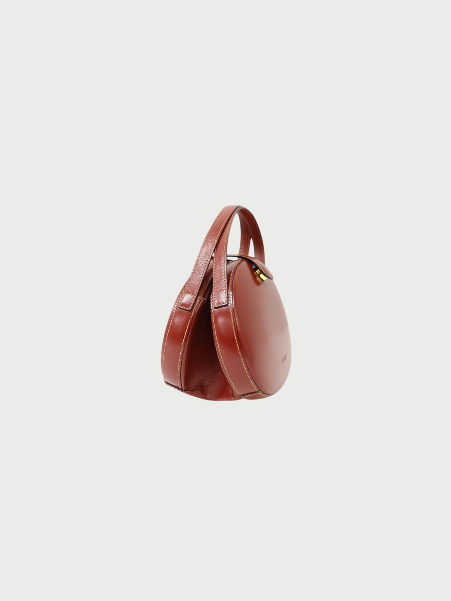 Loewe 2000s Red Anagram Leather Round Handbag