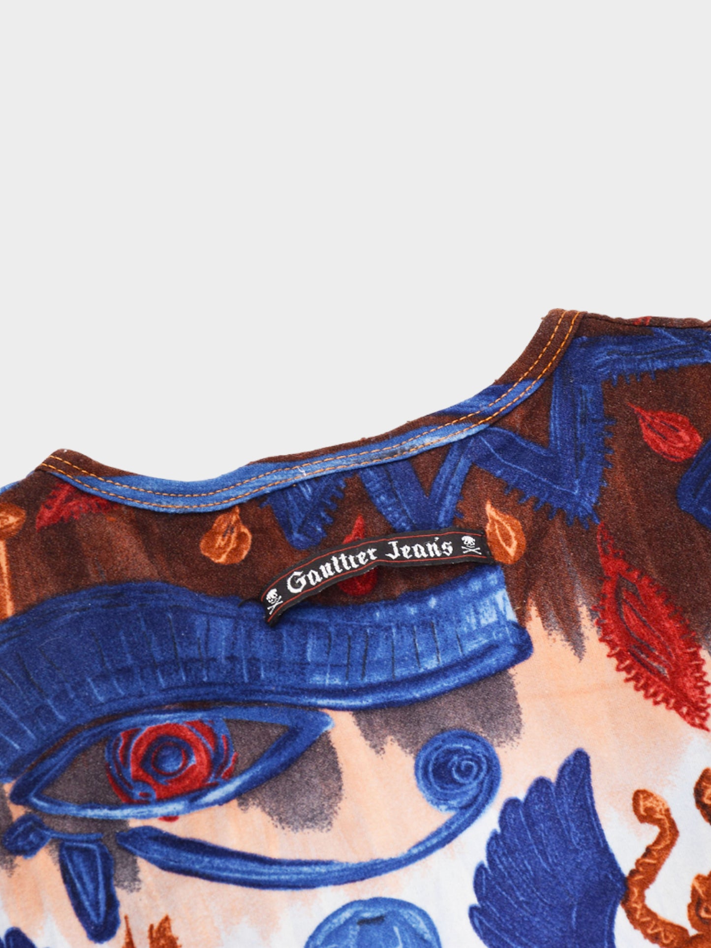 Jean Paul Gaultier Spring 1997 Eye of Horus Tattoo Print Top